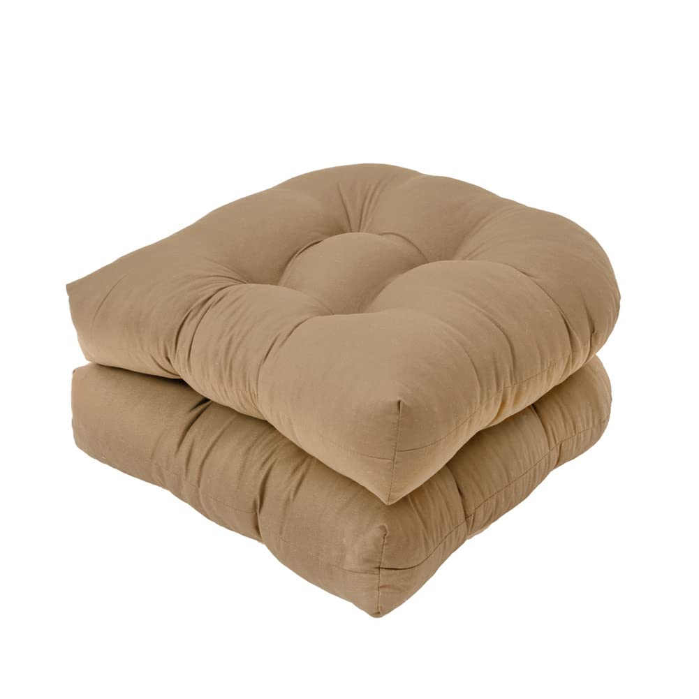 2PCS Soft Washable Rocker Cushions Replacement - Solid Twill Swivel Chair Seat Pads for Outdoor/Indoor Recliner, Rattan Folding Chairs, Garden & Patio Furniture (Khaki) - Perfect for Relaxing in Living Room, Backyard or Balcony
