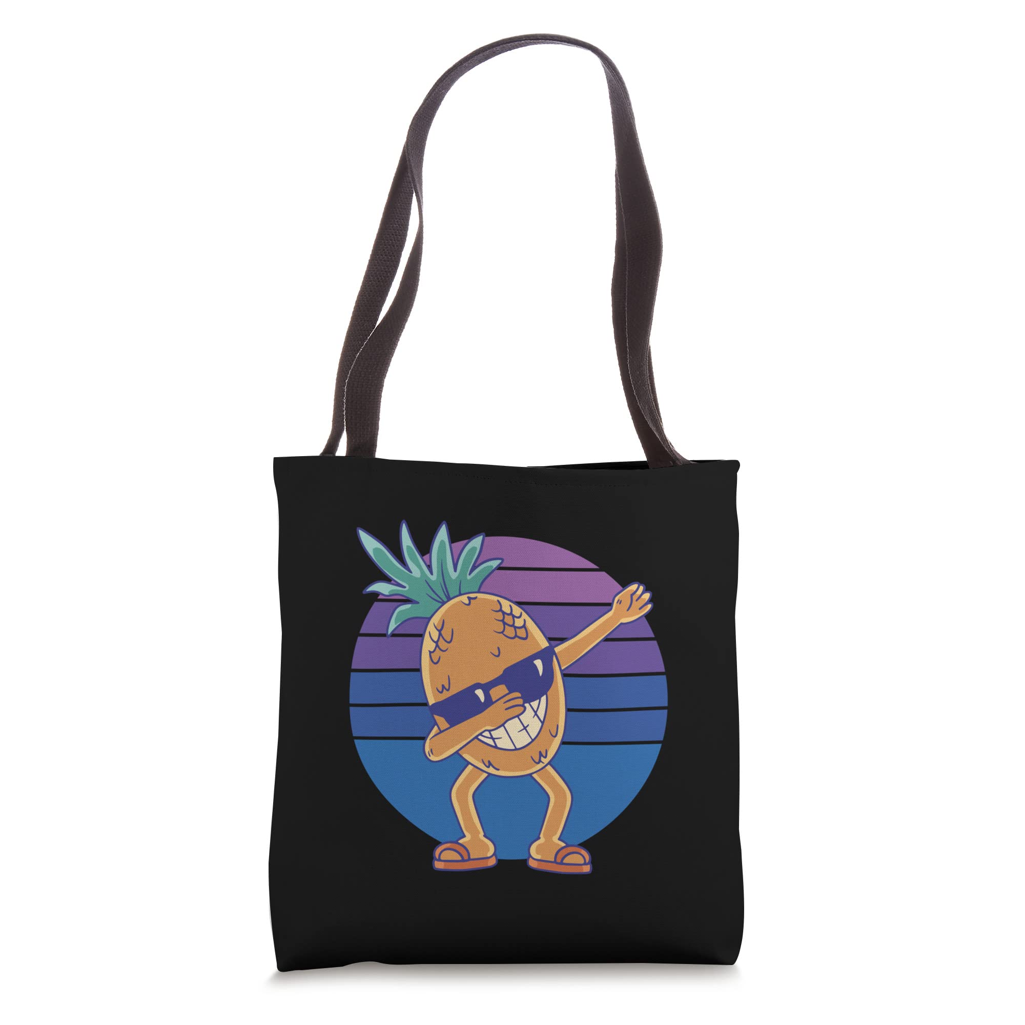 Trendy Cartoon Pineapple Sunglasses & Retro Fruit Tote Bag Set - Fun Summer Accessories for Beach, Pool, and Vacation Outfits
