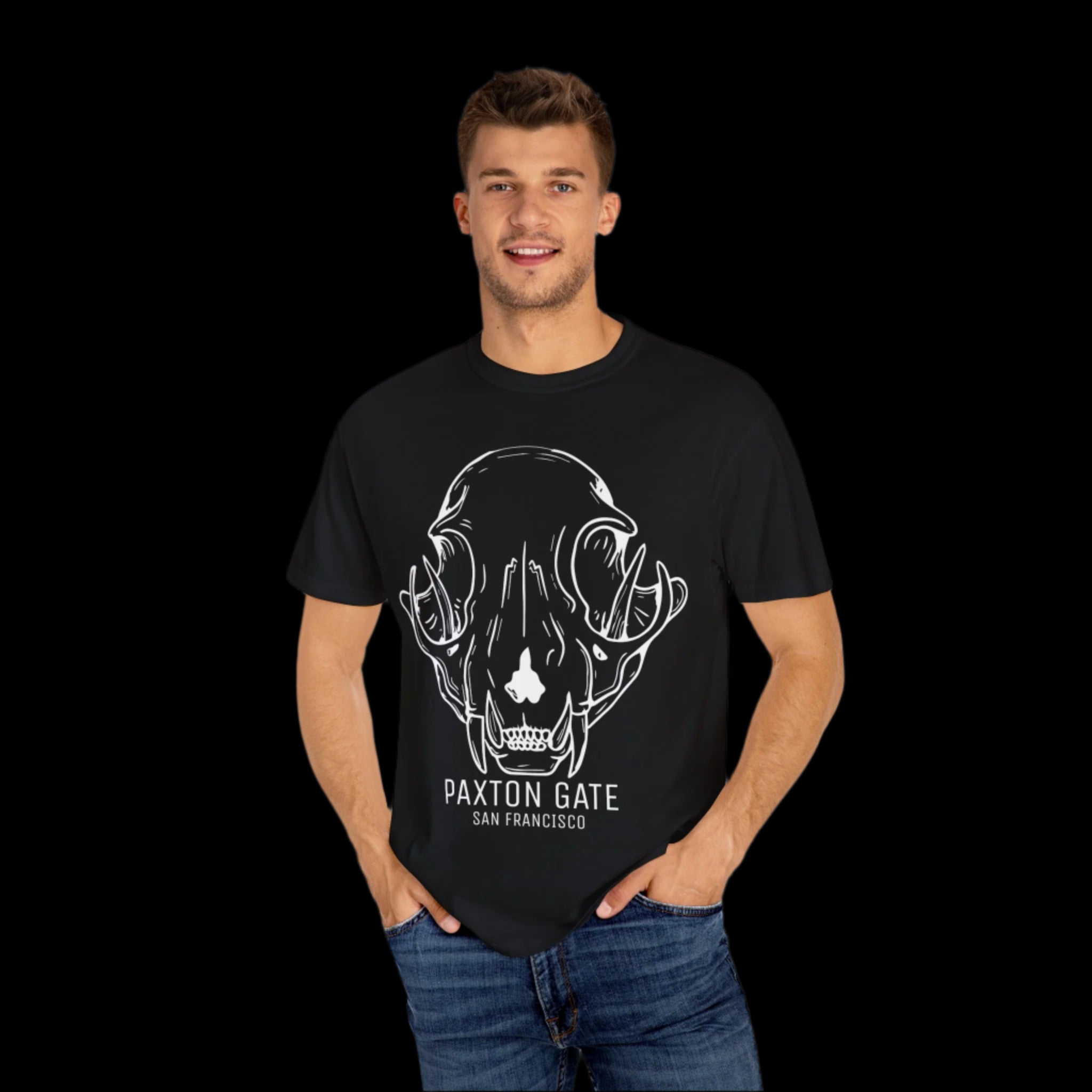 Unisex Paxton Gate Bobcat Skull Graphic T-Shirt - Soft Cotton Vintage Style Tee for Men & Women | Perfect for Halloween, Nature Lovers & Alternative Fashion