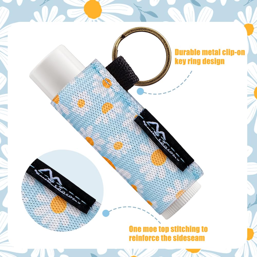WKIEASON Lip Balm Holder Keychain - Clip On Lipstick Sleeve & Chapstick Sleeve Holder for Keys, Perfect for Travel, Gym, and Everyday Carry (2 Pack)