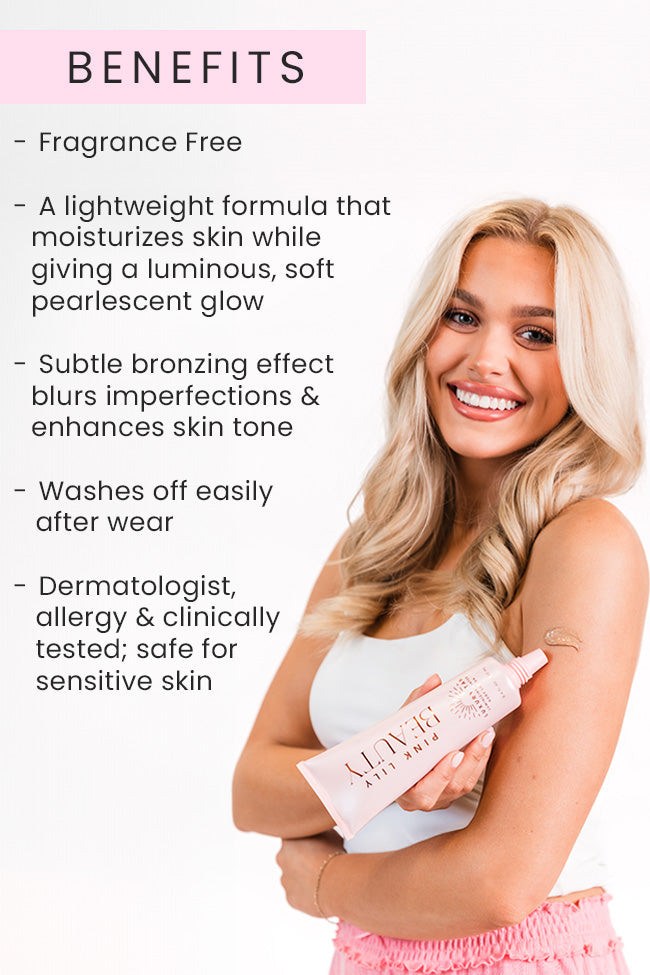Pink Lily Luxury Tan Luminizing Body Lotion - Bronze Glow Hydrating Moisturizer for Sun-Kissed Skin | Final Sale | Perfect for Summer, Beach & Vacation Glow