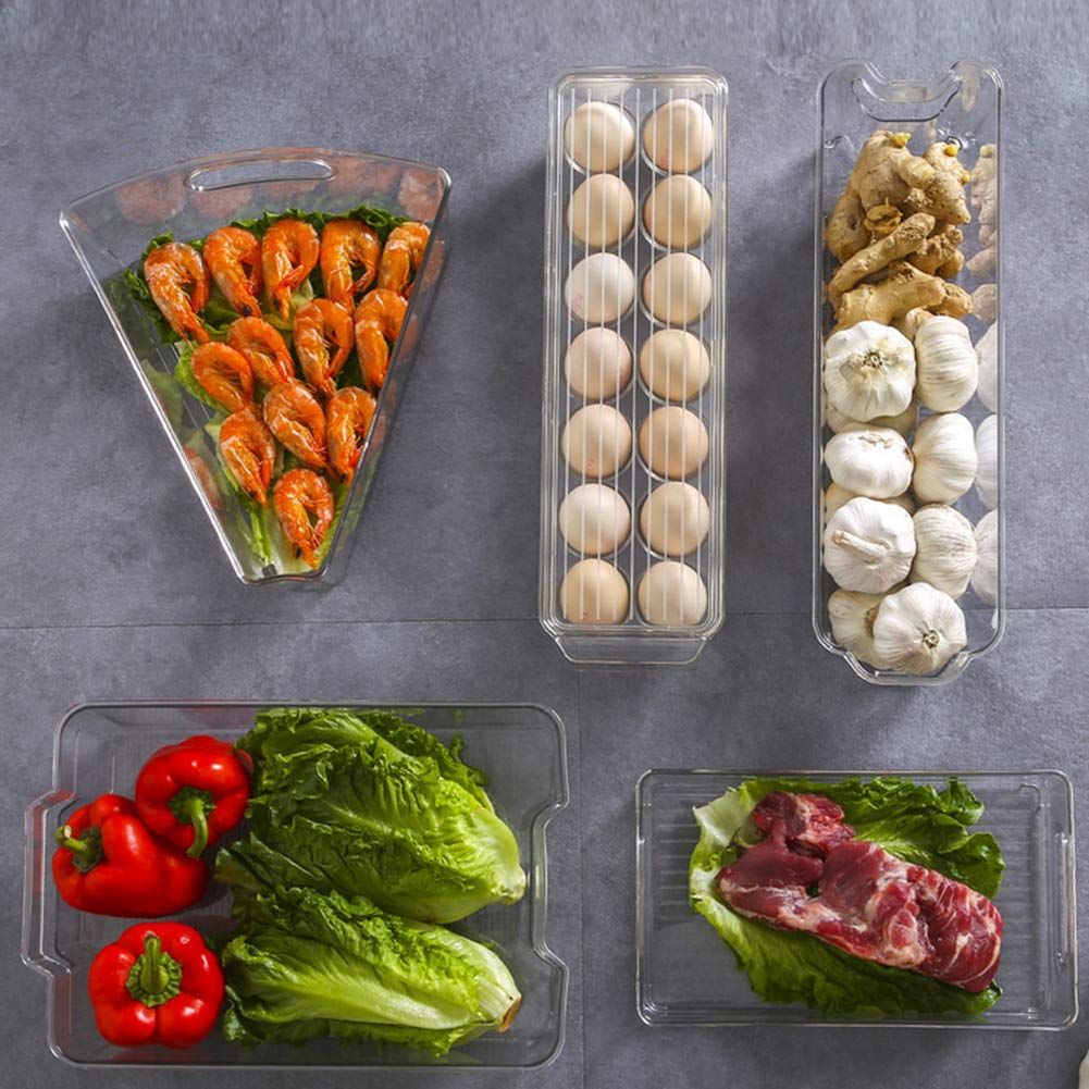 VALINK Stackable Refrigerator Organizer Bins with Handles - Space Saving Fridge Storage Box for Freezer, Fruits, Yogurt, Snacks & Pasta (1-Pack) | Perfect for Kitchen, Pantry & Meal Prep Organization