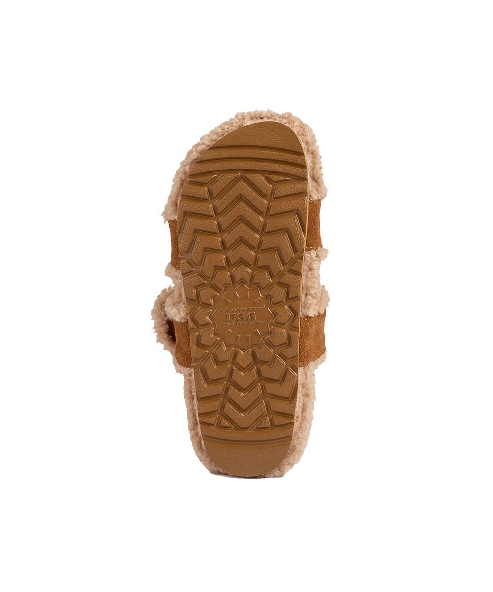 Women's UGG Misona Slide Sandals - Comfortable Fuzzy Slippers for Indoor/Outdoor Wear - Perfect for Home, Beach & Casual Outings