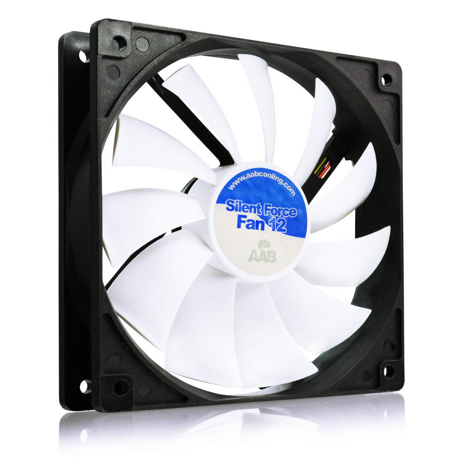 AAB Cooling Silent Force Fan 12 - Ultra Quiet 120mm PC Case Fan with 4 Anti-Vibration Pads, 12V DC Motor - 3 Pack for Gaming PC, Workstation, Server & Home Office Cooling