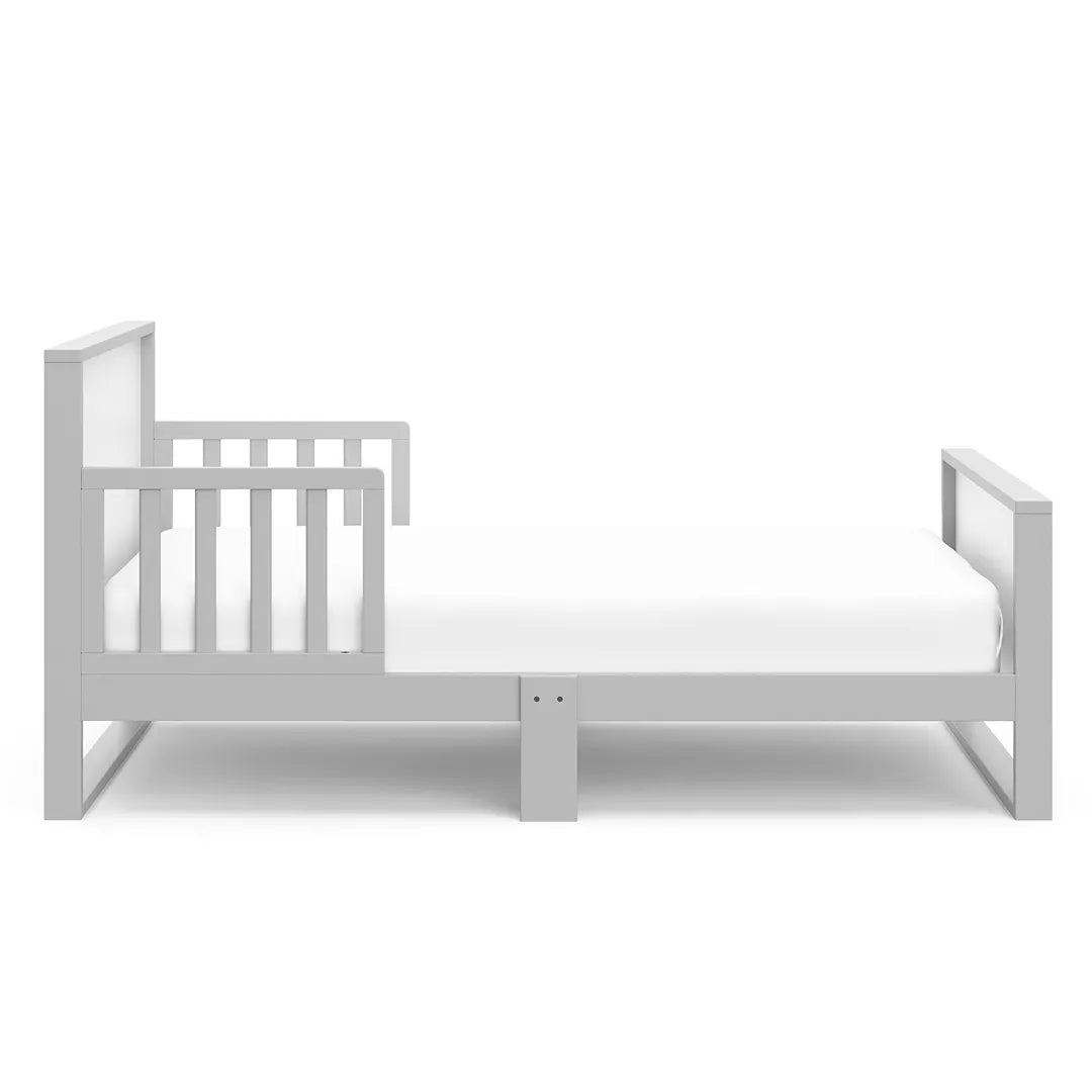 Slumber White Crib Toddler Bed - Convertible Baby to Toddler Bed with Safety Rails - Perfect for Nursery, Daycare & First Big Kid Bed Transition