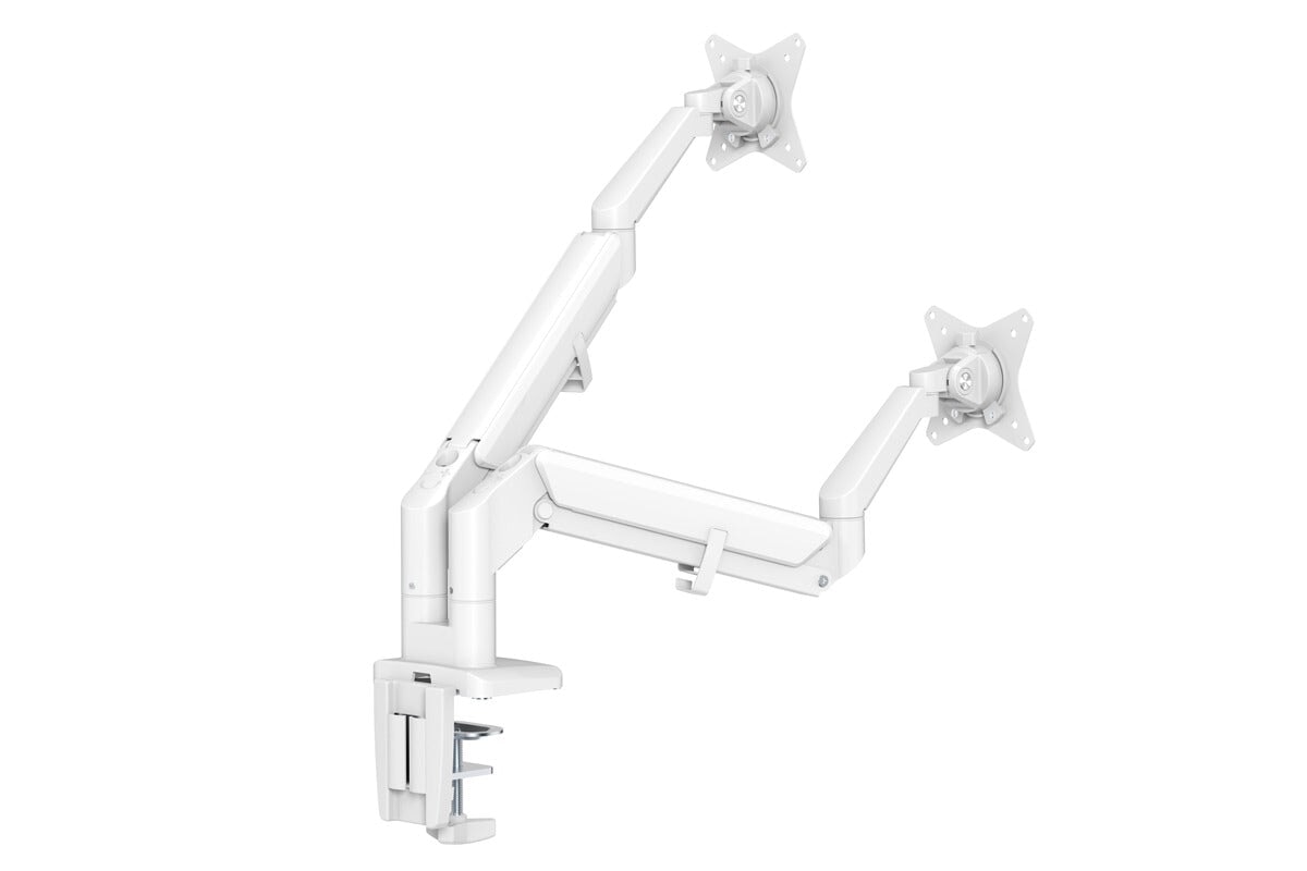 Ergonomic Uplifting Yogiflex Dual Monitor Arm Stand - Adjustable Height & Tilt for 13-32 Inch Screens - Perfect for Home Office & Gaming Setup