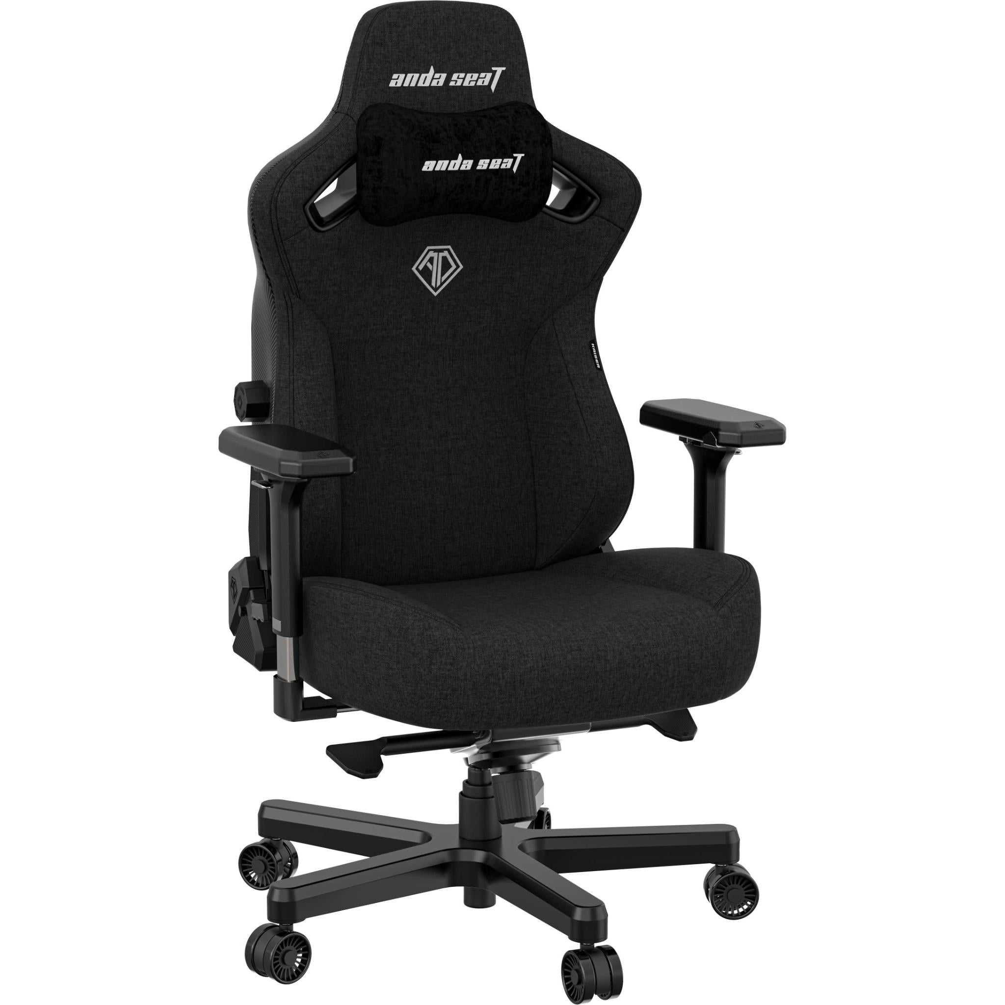 Anda Seat Kaiser 3 Series Premium Ergonomic Gaming Chair - Black Fabric (Large Size) for PC, Console & Office Use - Comfortable Racing Style Chair with Lumbar Support