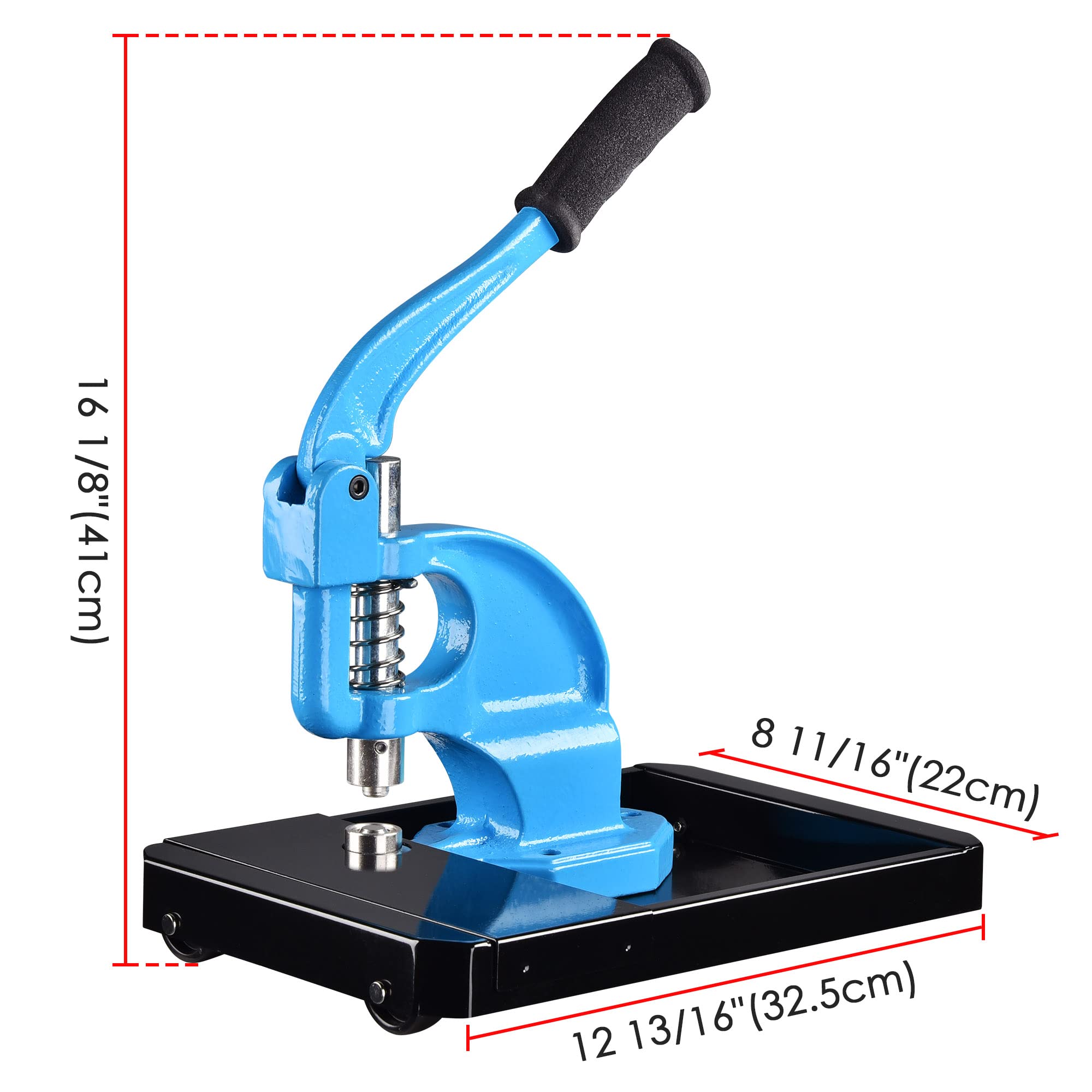 Heavy Duty #0/#2/#4 Die Hand Press Grommet Machine with Rolling Base - 900pcs Eyelets & Washers Punch Tool Kit (YES0389) for Leather, Fabric, Canvas, and DIY Projects