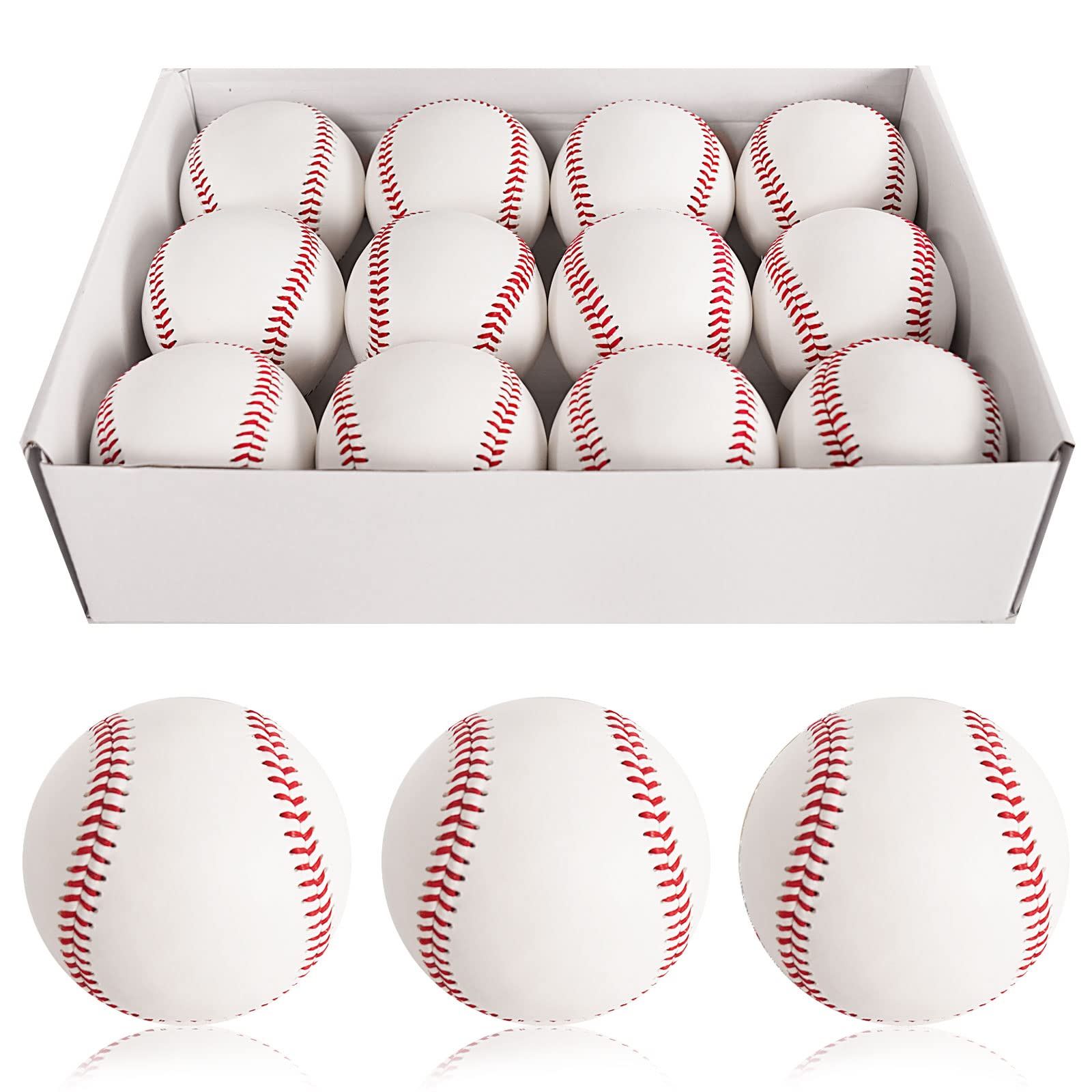 12 Pack Black Soft Baseballs - 9 Inch Standard Size Leather T-Balls for Pitching, Training & Autographs | Perfect for Baseball Practice, Coaching & Collectible Signing