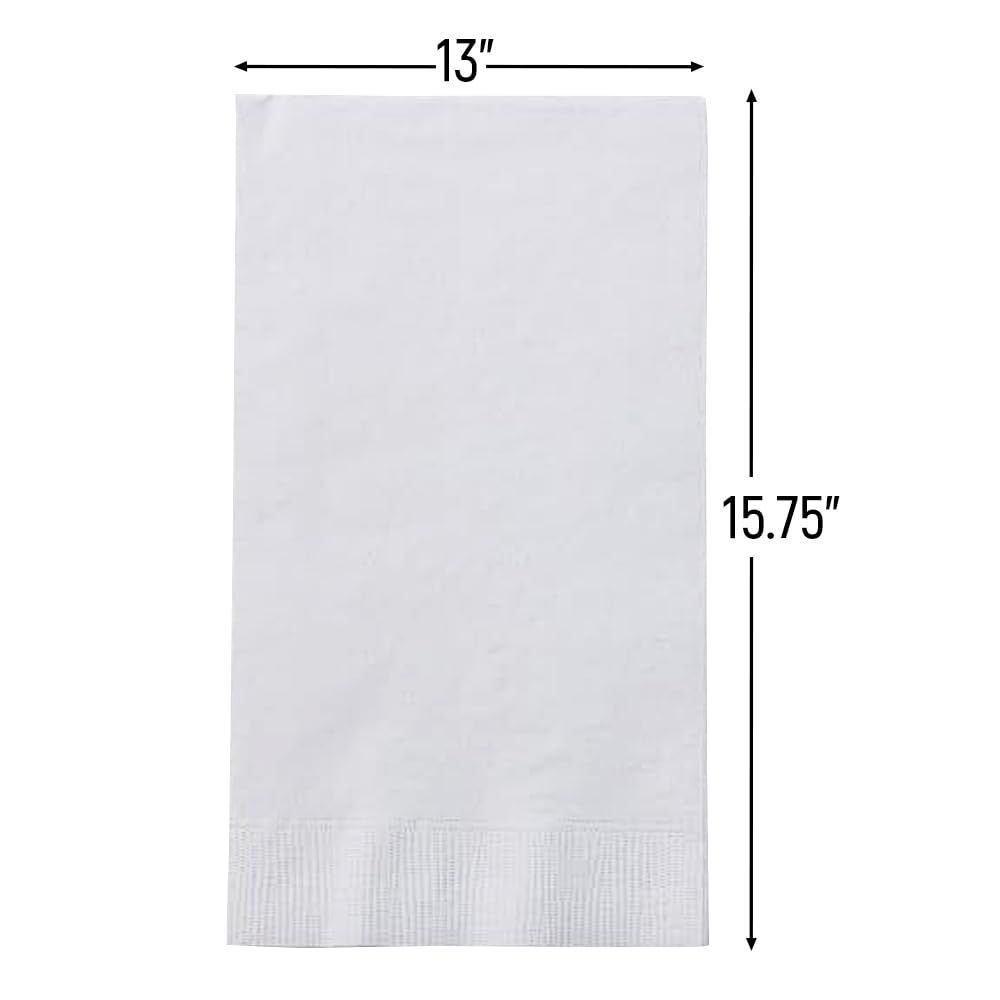 Premium White Paper Guest Party Towels (16-Pack) - Soft Disposable Napkins for Weddings, Baby Showers & Special Events - Elegant Table Setting for Home, Restaurant & Catering Services