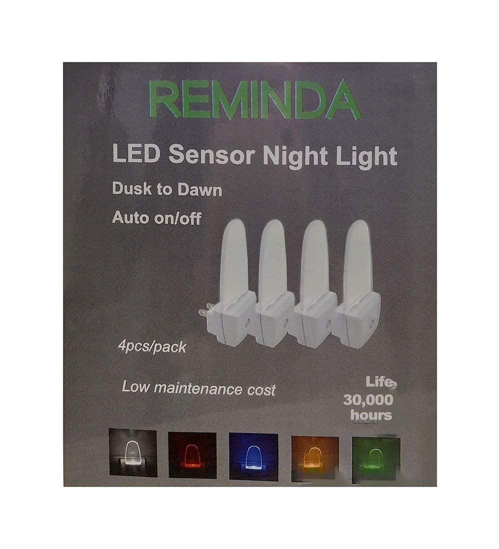 4 Pack Dusk to Dawn Sensor Night Light Plug in - Blue LED Night Lights for Kids, Nursery, Bedroom, Bathroom & Hallway - Energy Efficient Auto On/Off Nightlight for Safe Nighttime Navigation