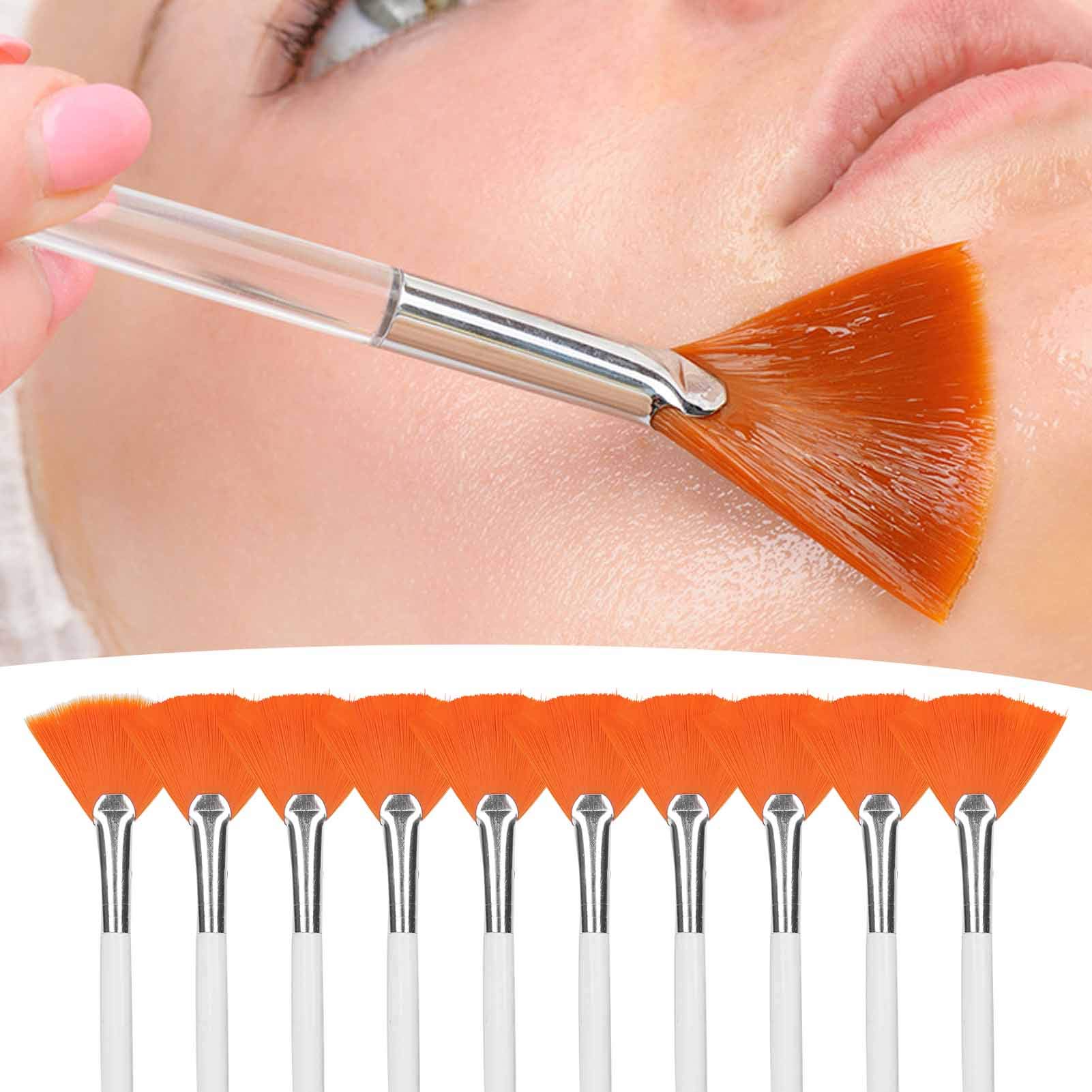 10pcs Soft Facial Mask Brushes - Professional Cosmetic Makeup Applicator Fan Brushes for Skincare & Spa Treatments at Home