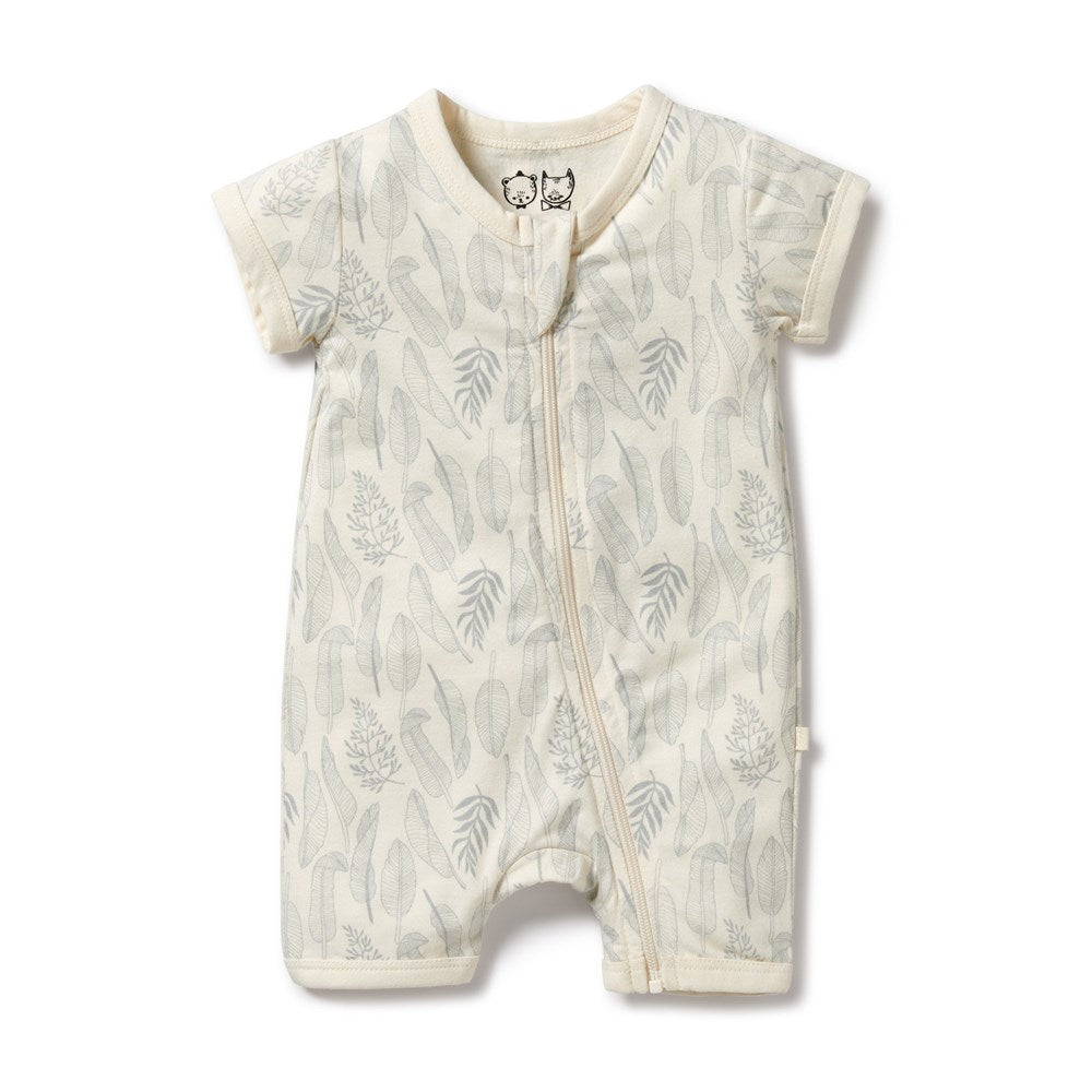 New Leaf Organic Cotton Boyleg Zipsuit for Baby - Soft & Breathable One-Piece Pajamas - Perfect for Sleepwear, Playtime & Everyday Comfort