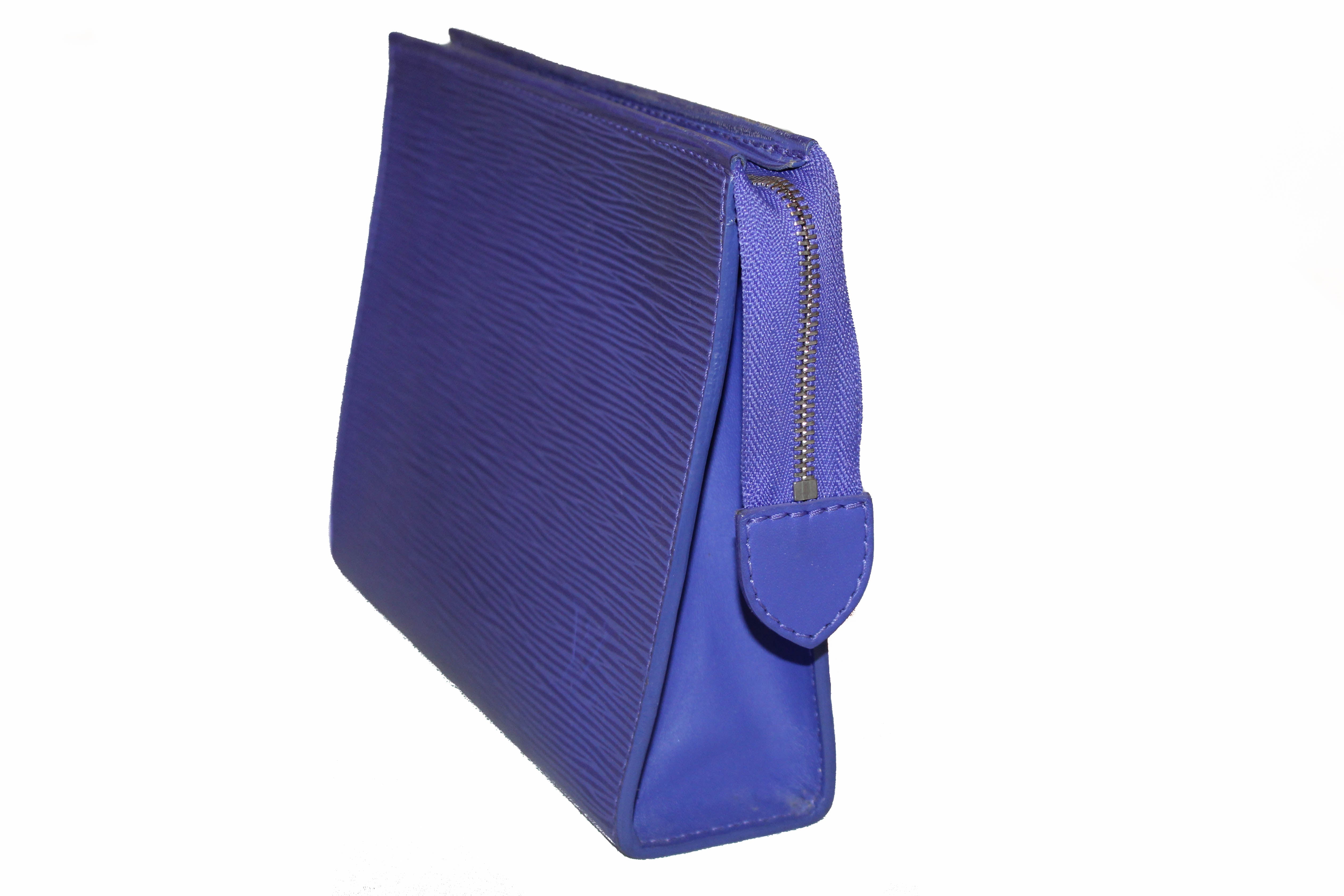 Authentic Louis Vuitton Purple Epi Leather Toiletry Pouch 19 | Luxury Cosmetic Bag for Women | Travel Makeup Organizer & Toiletries Case for Vacation, Gym, Business Trips
