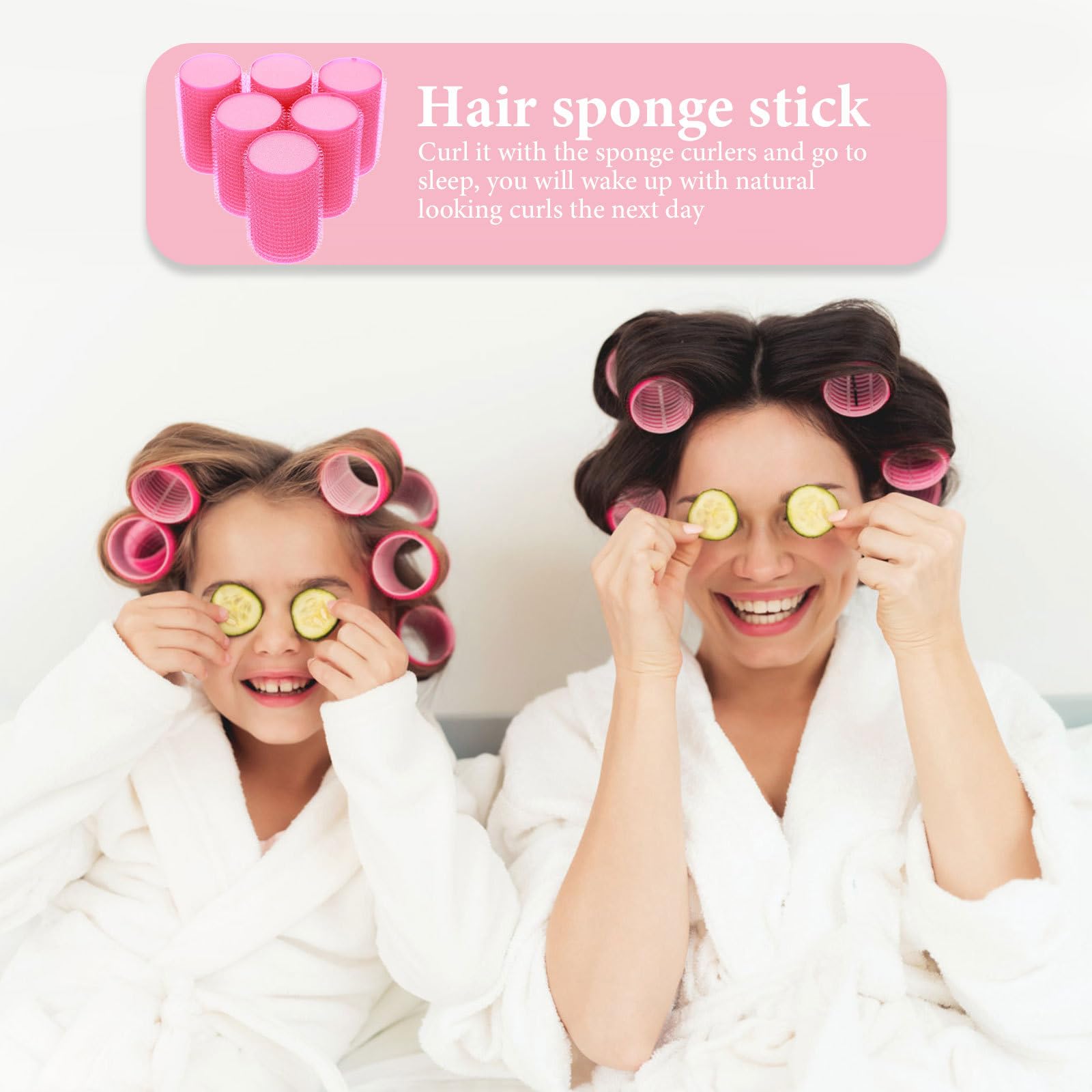 12pcs Self-Grip Hair Rollers for Bangs & Curls - Soft Sponge Curlers for Women & Girls - Perfect for Styling, Volume & Heat-Free Curls at Home or Salon