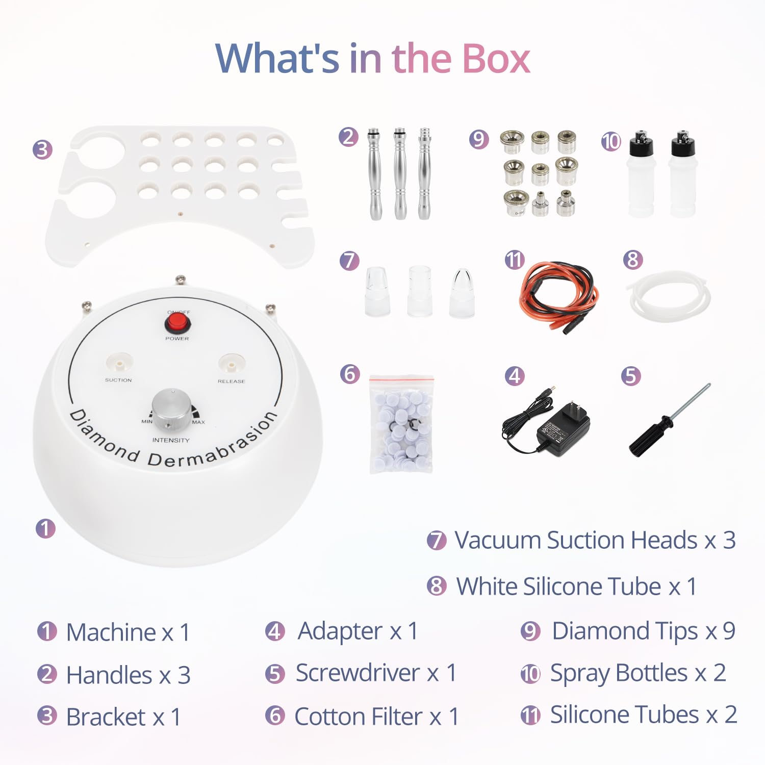 Professional Diamond Microdermabrasion Machine for Face & Body - Salon & Home Use Skin Exfoliation Device - At-Home Spa Treatment for Glowing Skin