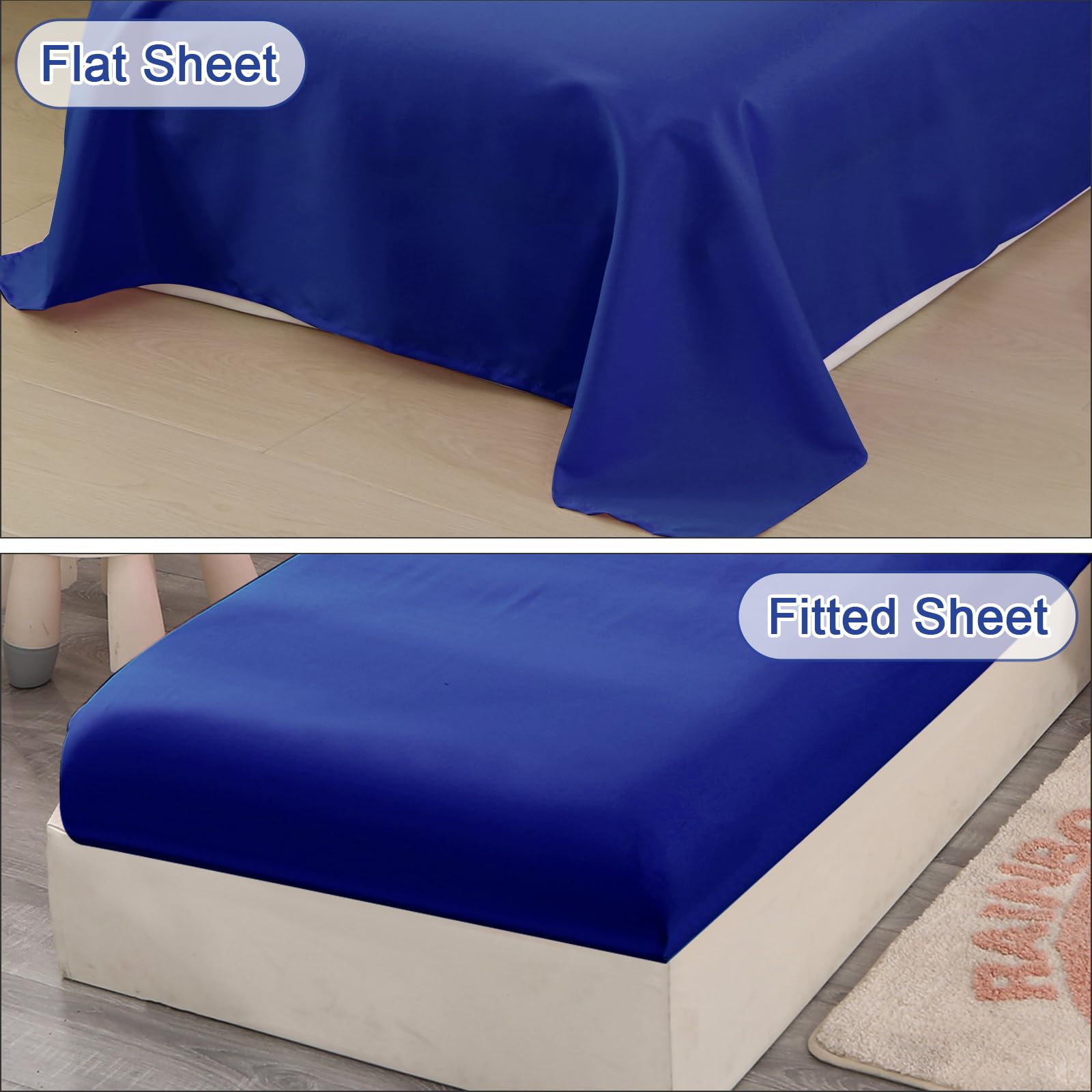Wowelife 5-Piece Full Size Wolf Bedding Set - 3D Blue Kids Comforter with Breathable Comforter, Flat Sheet, Fitted Sheet & 2 Pillowcases | Perfect for Boys' Room, Teen Bedroom & Wildlife Themed Decor