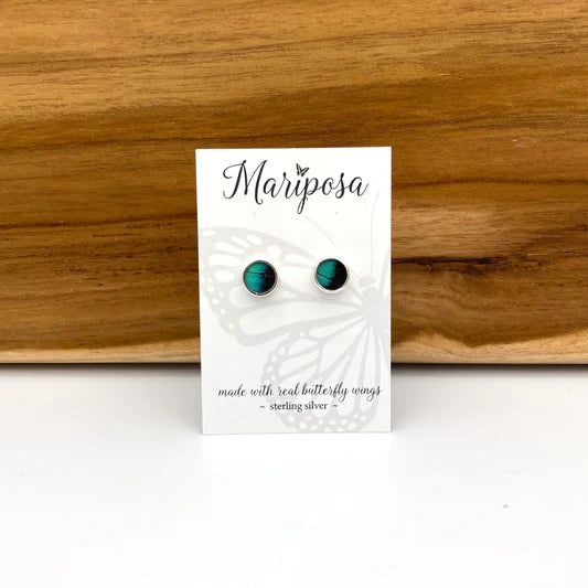 Three-Toned Prepona Butterfly Stud Earrings for Women - Elegant Jewelry Gift for Birthday, Anniversary & Special Occasions