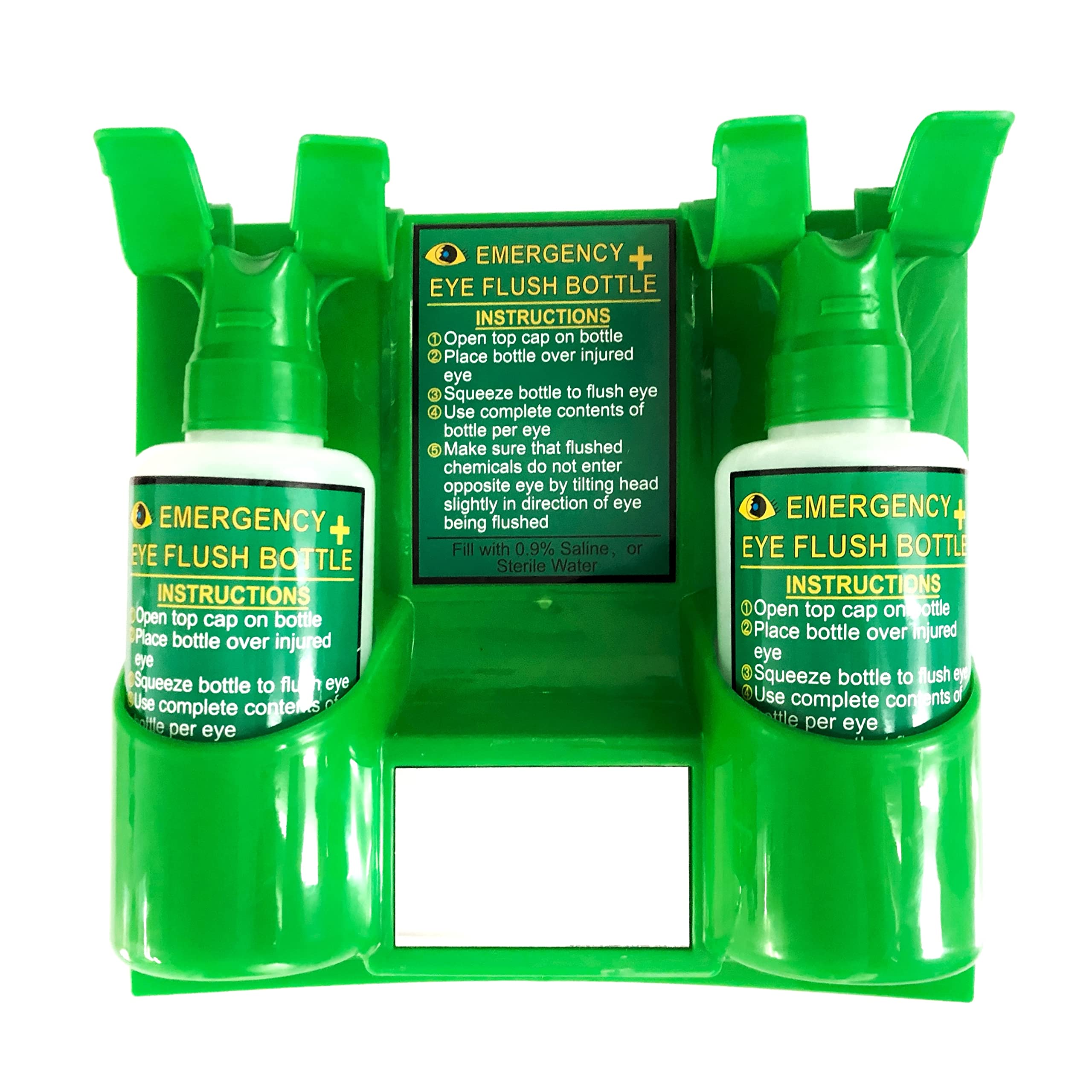 OYSTERBOY Portable Emergency Eye Wash Station - Wall Mounted First Aid Kit with Mirror & 2X 16oz Empty Bottles for Workplace, Lab, Chemical Safety (No Solution Included)
