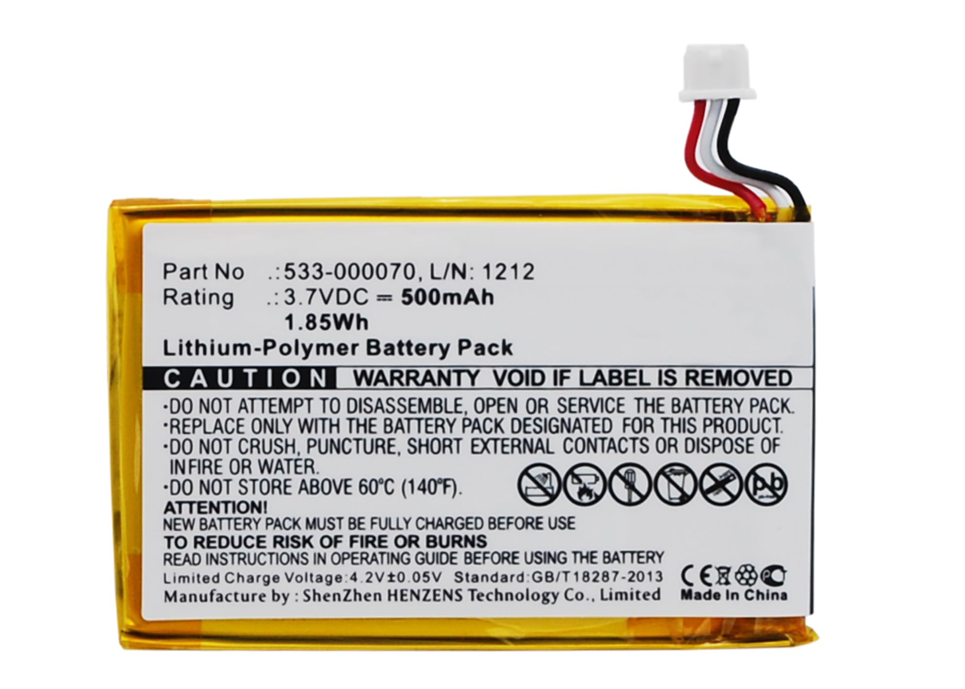 Synergy Digital Wireless Mouse Battery - 3.7V 500mAh Li-Polymer High Capacity Replacement for Logitech 1212 Wireless Mouse (Compatible with Model 533-000070) | Perfect for Home Office, Gaming & Remote Work