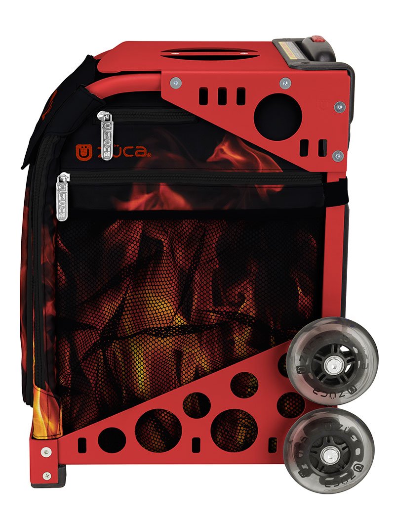 ZUCA Sport Blaze Rolling Backpack with Red Frame - Lightweight Durable Gym Bag for Skating, Dance & Travel - Perfect for Athletes & Fitness Enthusiasts