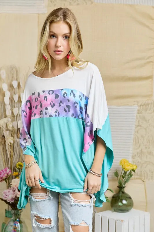 ADORA Colorblock Poncho Style Tunic Top for Women - Fashionable Casual Wear for Fall & Winter | Perfect for Office, Travel and Date Nights