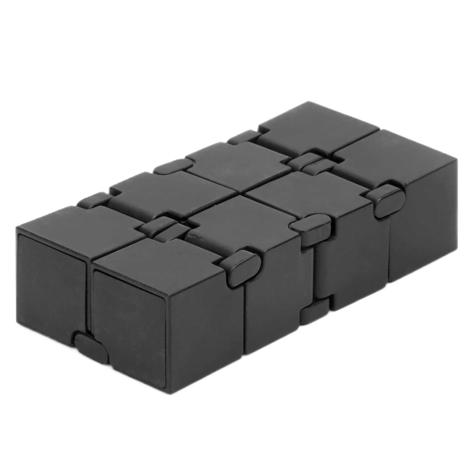 Zerodis Fidget Infinity Cube Toy - Stress Relief Magic Blocks Finger Puzzle for Adults & Kids - Office Desk, Travel, Anxiety Relief (Solid Black)