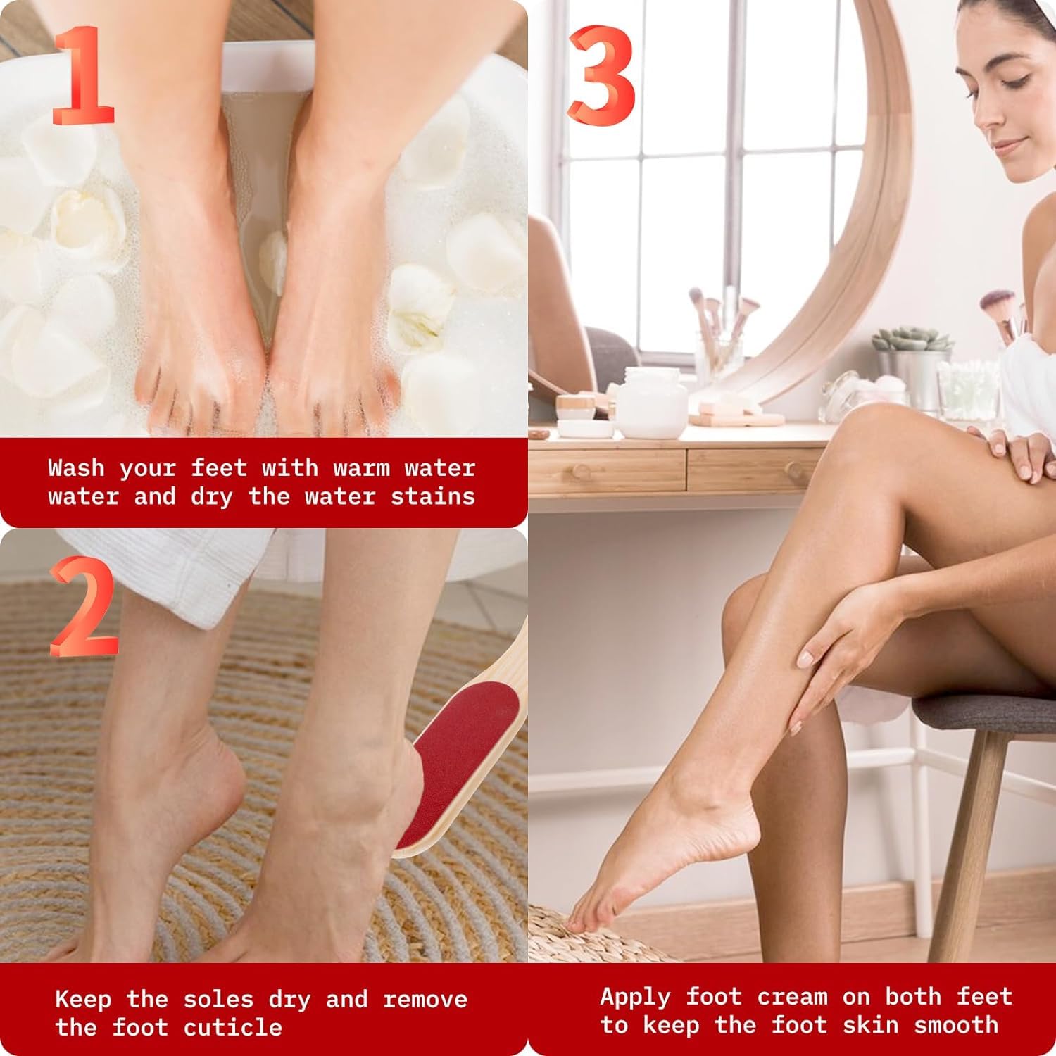 Mapperz Double Sided Wooden Foot Scrubber & Callus Remover - Exfoliating Foot File for Dead Skin, Dry & Wet Feet Care - Perfect for Pedicures, Home Spa & At-Home Foot Care (Pack of 1)