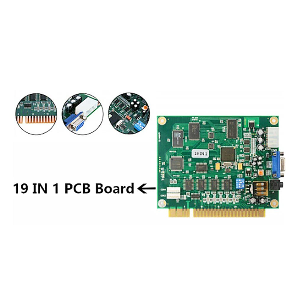 MANDDLAB 19-in-1 Classic Arcade Game Board with VGA Output - Compatible with JAMMA Motherboard | Perfect for Arcade Cabinets, Home Gaming & Retro Game Enthusiasts
