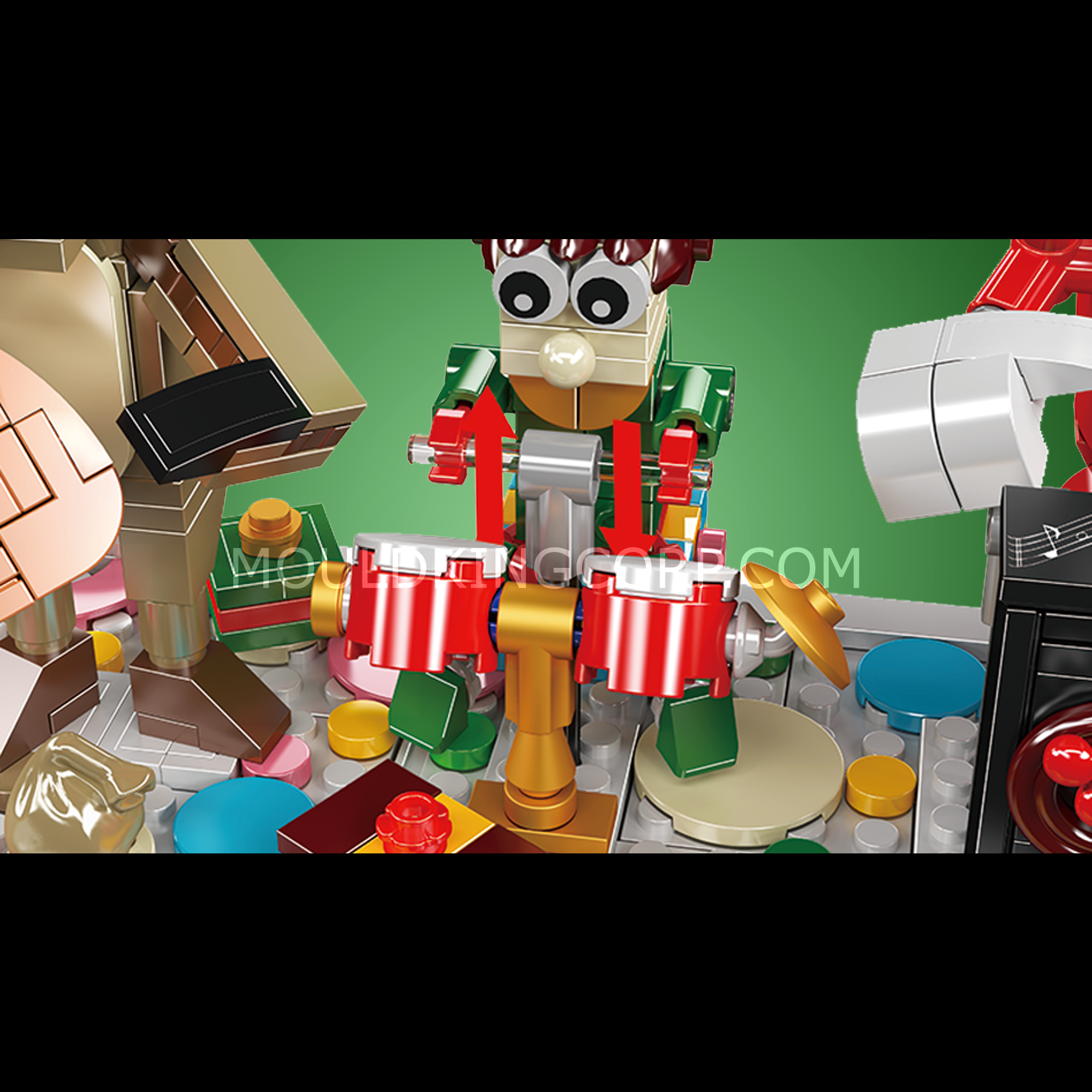 Mould King 10162 Christmas Carnival Band Building Set - 1045 Piece Holiday Themed Building Blocks for Kids & Adults | Perfect for Christmas Decorations, Gift Giving & Family Bonding Activities