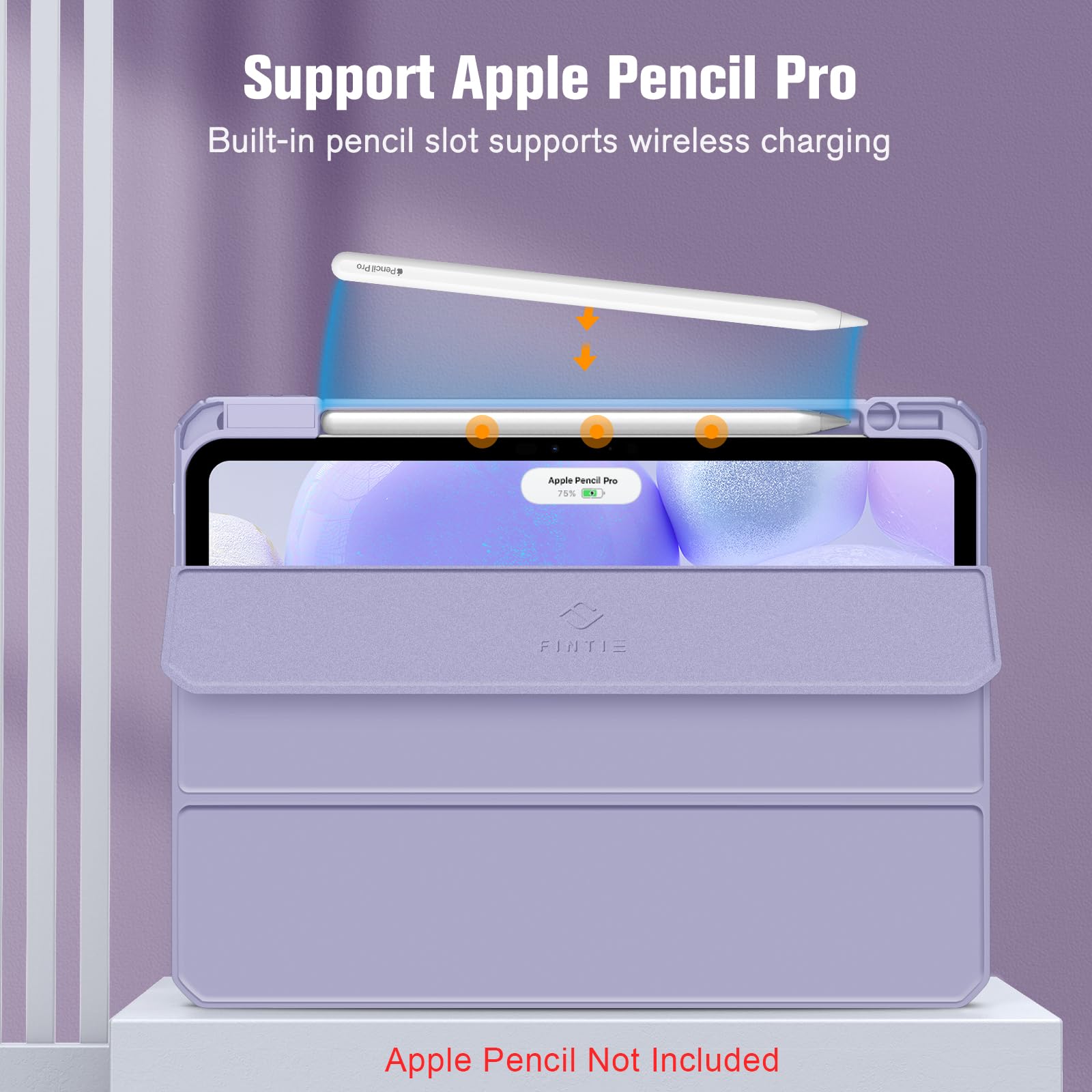 Fintie Hybrid Slim Case for iPad Pro 11-inch M4 (2024) - Shockproof Protective Cover with Clear Transparent Back Shell & Built-in Apple Pencil Holder | Auto Wake/Sleep Feature | Lilac Purple | Perfect for Work, School & Travel Protection