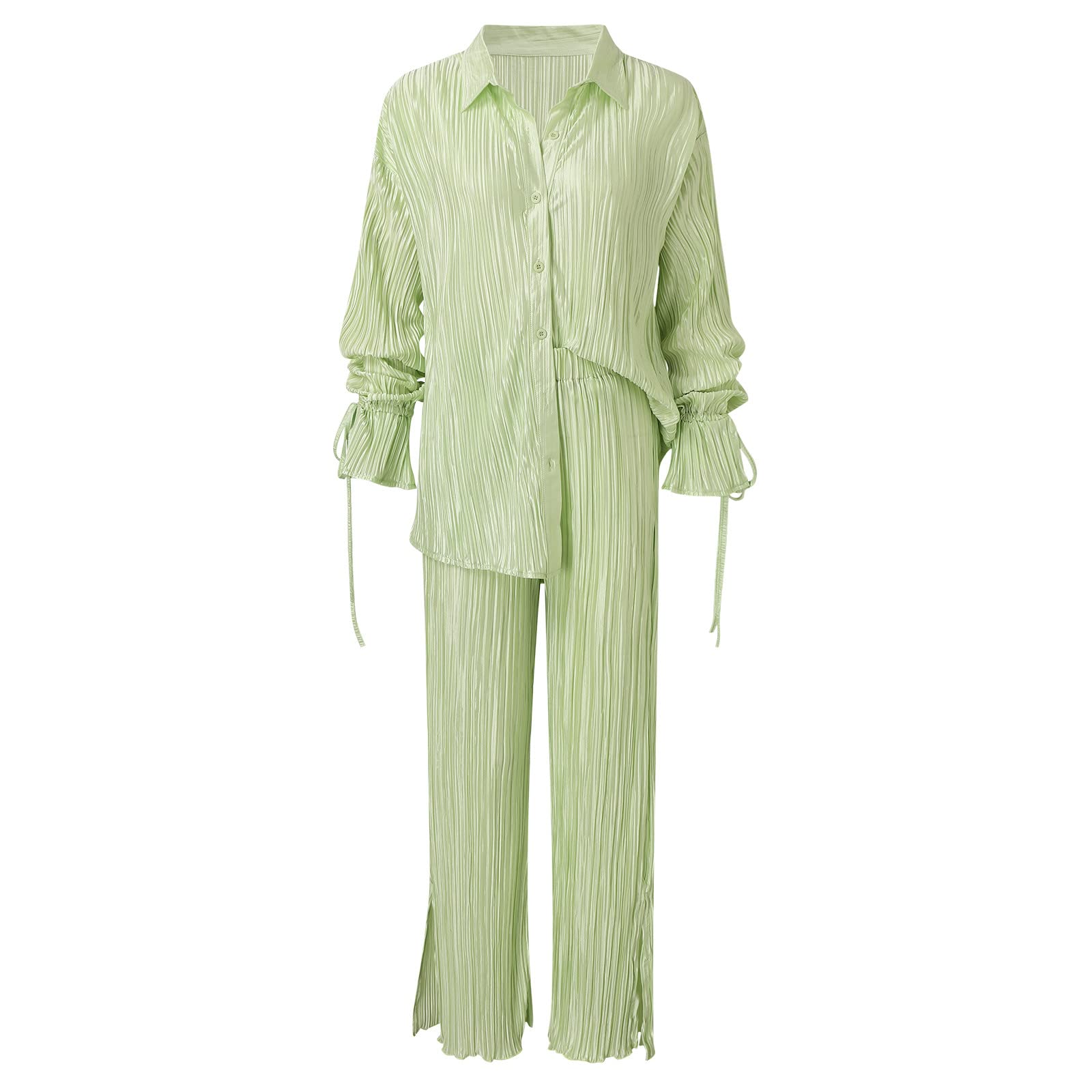 Women's 2 Piece Outfit Sets - Summer Business Casual & Activewear Yoga Clothes with Built-in Bra - Mint Green | Perfect for Easter, Work, Gym & Yoga