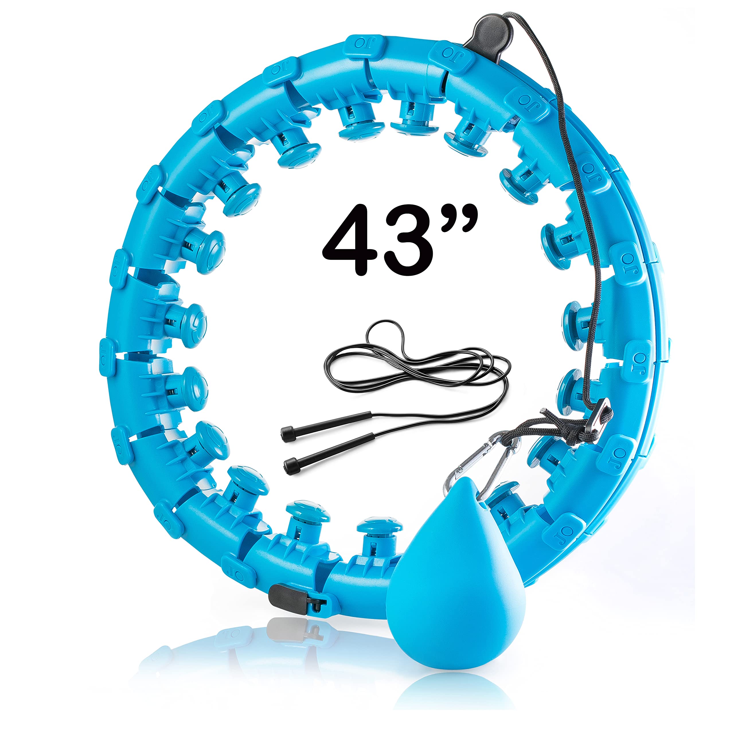 2ZEBRAZ Smart Weighted Exercise Hoop for Adults - Adjustable Size Infinity Hoop with Weighted Ball for Core Workout, Waist Slimming & Abdominal Toning - Includes Jump Rope for Full-Body Fitness - Perfect for Home Gym, Weight Loss & Massage Therapy