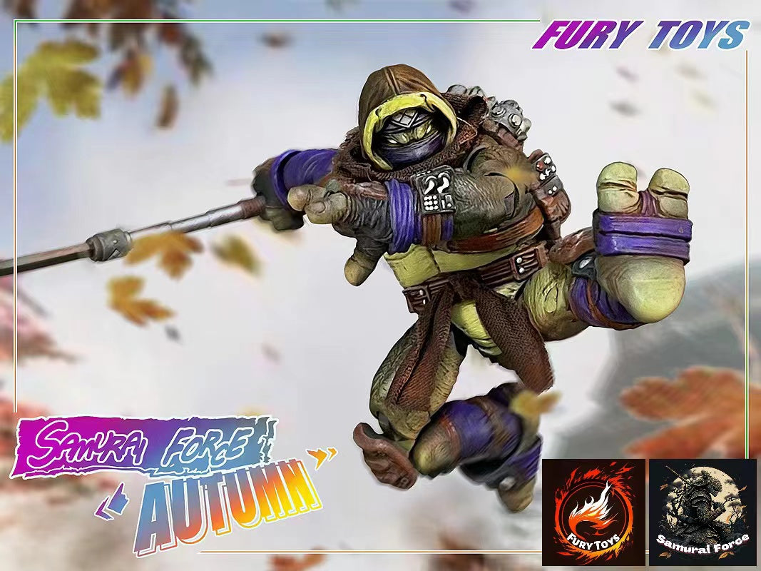 Fury Toys 1/12 Scale 5-Inch Samurai Force Turtles Autumn Action Figure - Collectible Ninja Turtle Toy for Display, Photography & Role Play Scenes