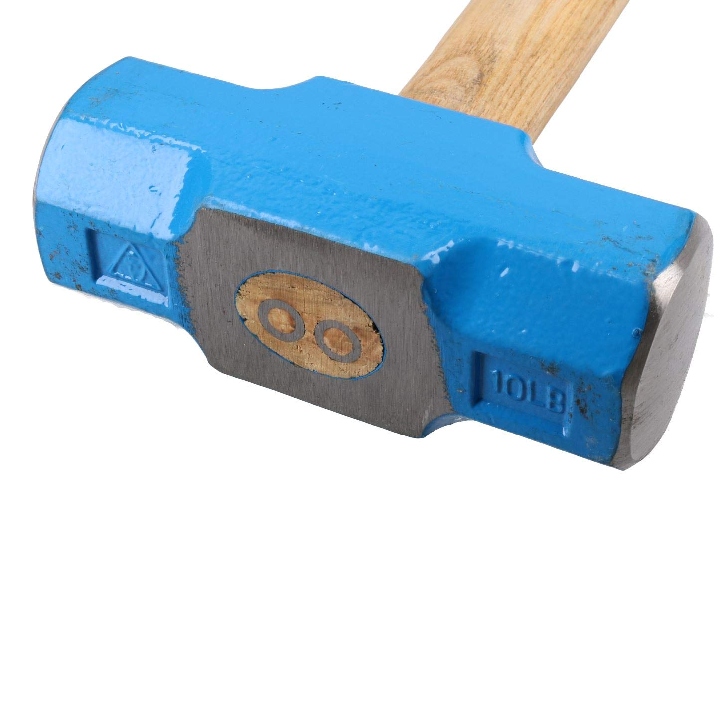 10Lb (4.5kg) Sledge Lump Hammer with Smooth Hickory Wood Handle - Heavy Duty Demolition Tool for Construction, Masonry & Blacksmithing