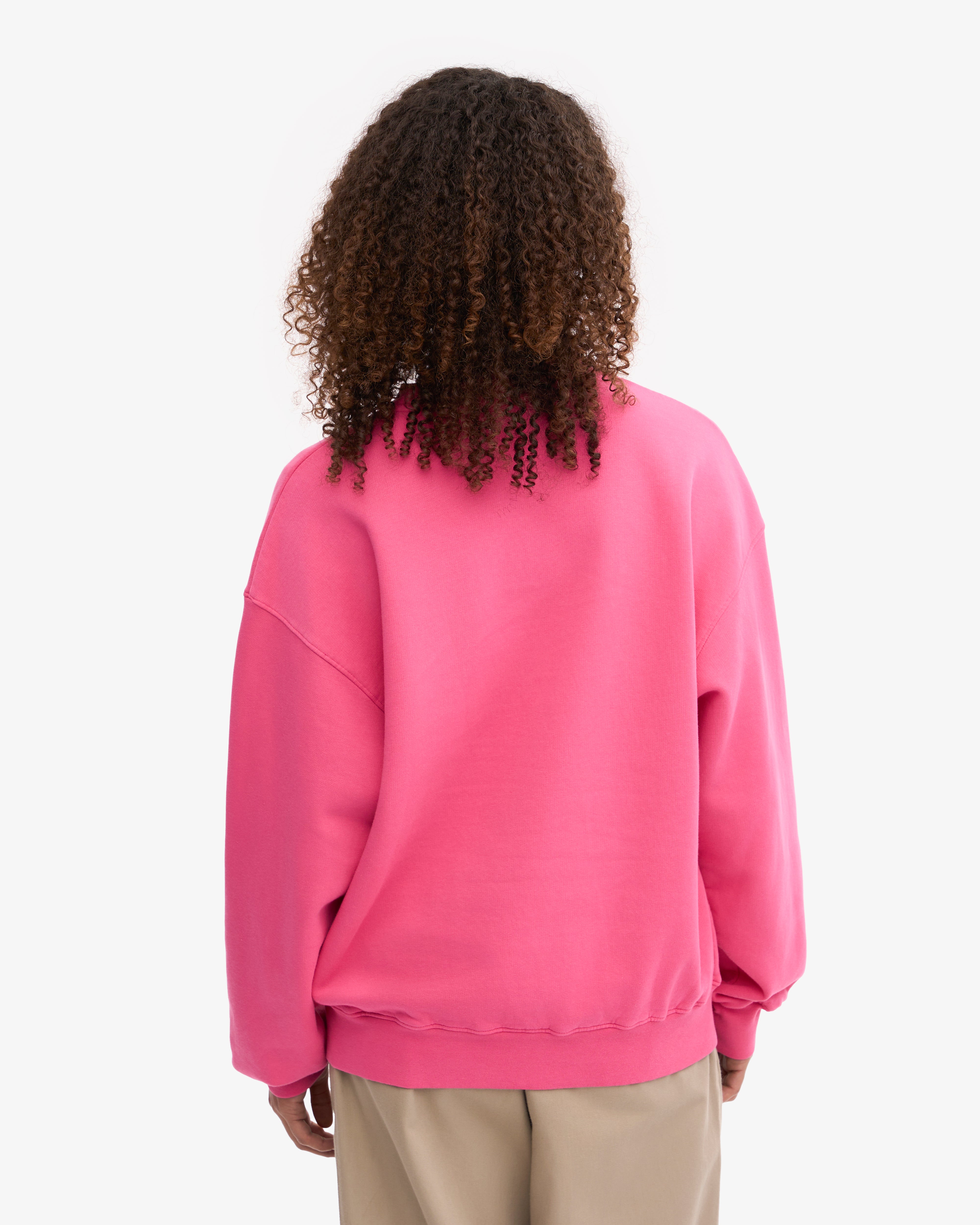 Organic Oversized Crewneck Sweatshirt - Bubblegum Pink | Soft Cotton Unisex Pullover for Women & Men | Perfect for Casual Wear, Lounge & Street Style