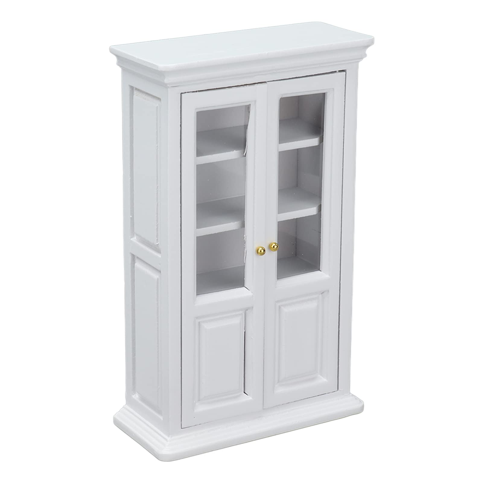 1:12 Scale Miniature Dollhouse Vertical Bookcase - White Birch Wood Bookshelf Cabinet for Living Room & Study | Perfect for Dollhouse Decor, Mini Book Display, and Small Space Organization