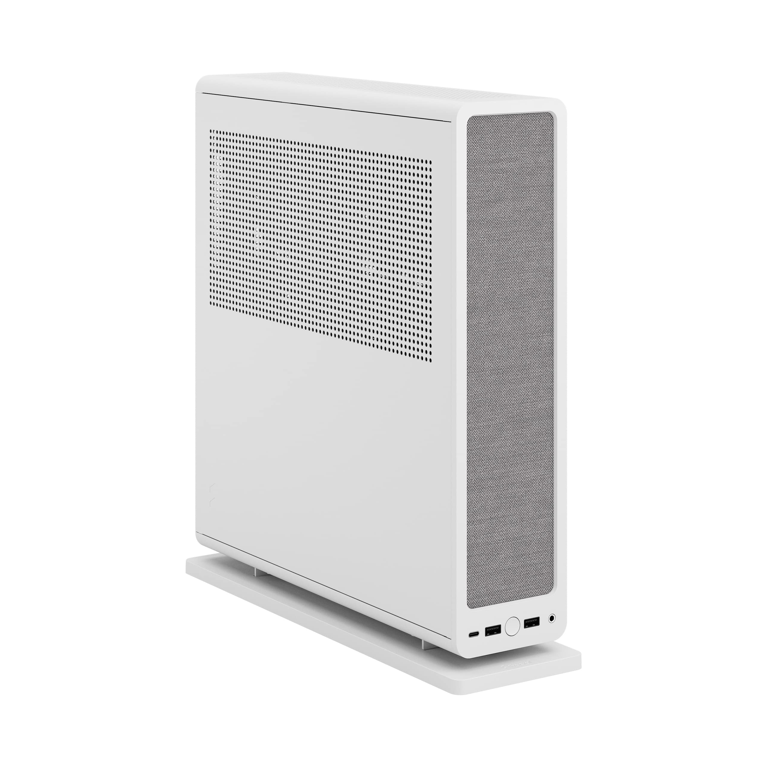 Fractal Design Ridge White ITX PC Case - PCIe 4.0 Riser Card & 2x140mm PWM Fans Included - USB Type-C - Compact Gaming Computer Case for Home Theater & Workstation Setup