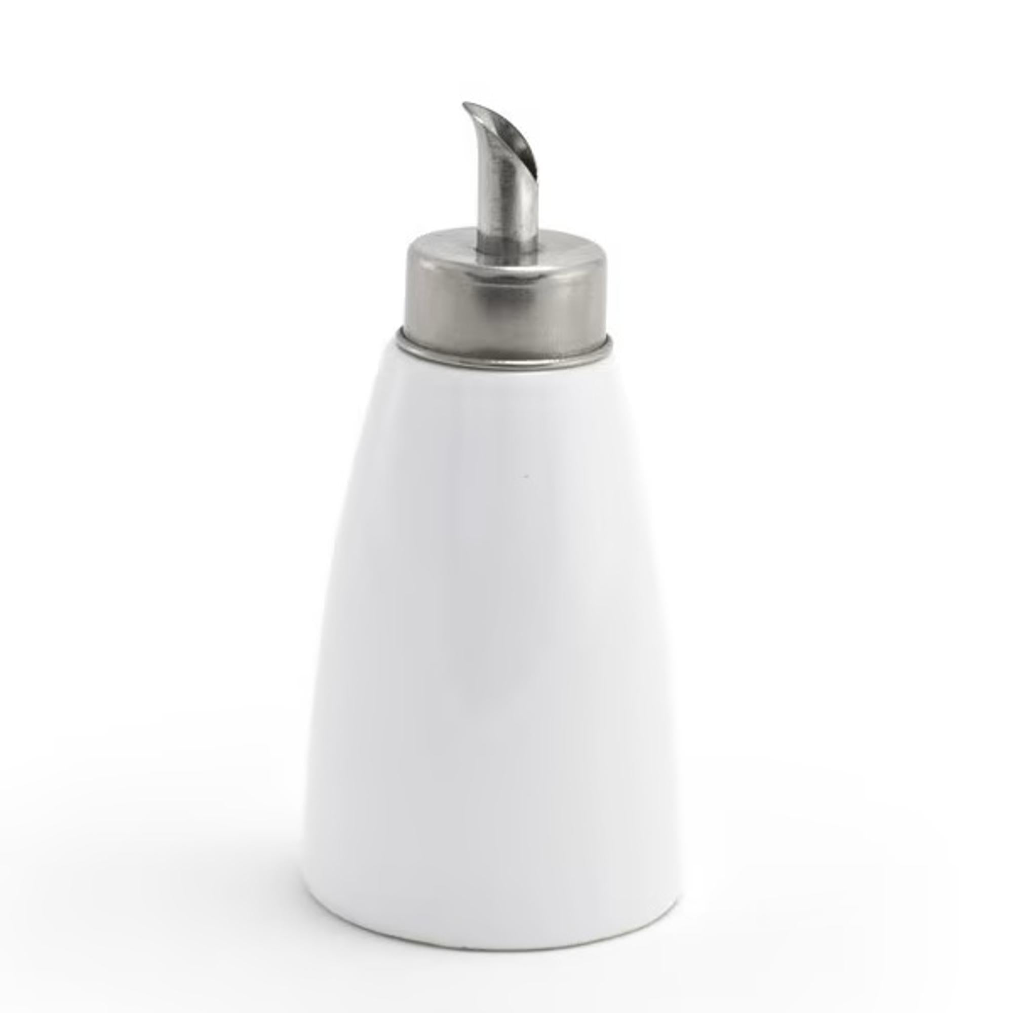 FOH Porcelain 4 oz. Round Sugar Pourer with Spout - Pack of 12 | Perfect for Coffee Shops, Bakeries & Home Kitchen Use