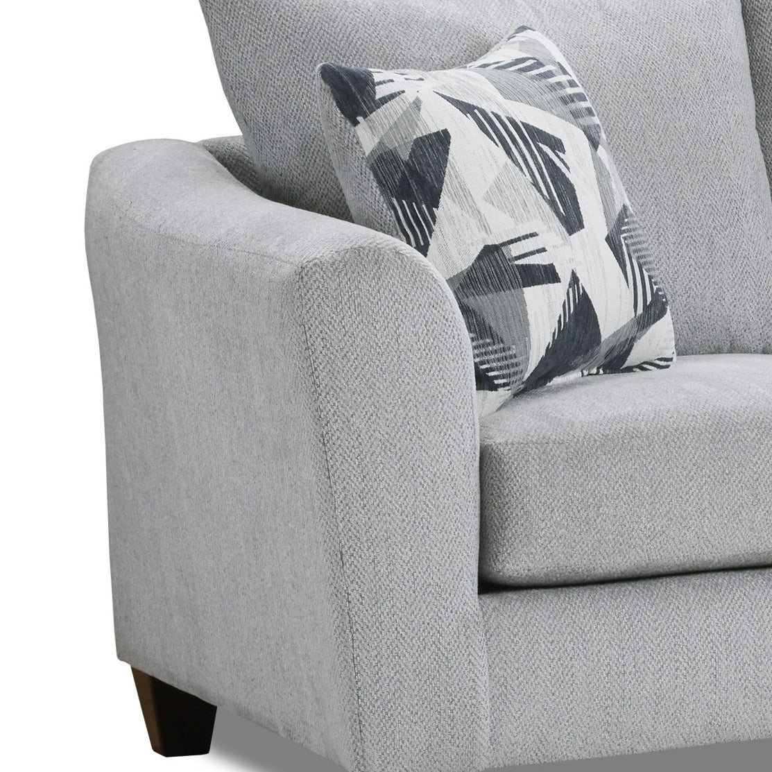 Duleek Upholstered Stationary Loveseat - Herringbone Silver Fabric Small Sofa for Living Room, Apartment & Office | Perfect for Cozy Seating & Home Decor