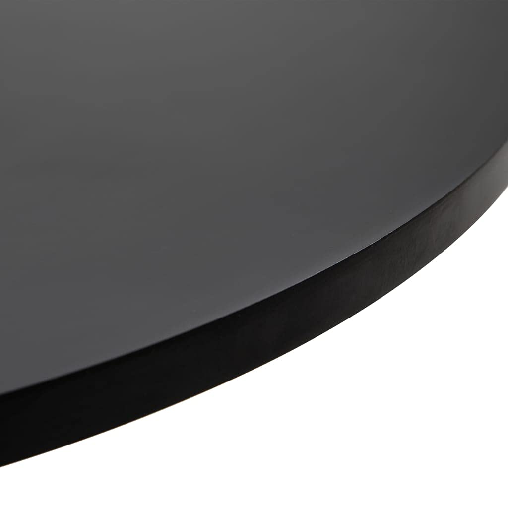 Adjustable Height Round Pub Bar Table with Silver Leg & Black MDF Top - Ø23.6