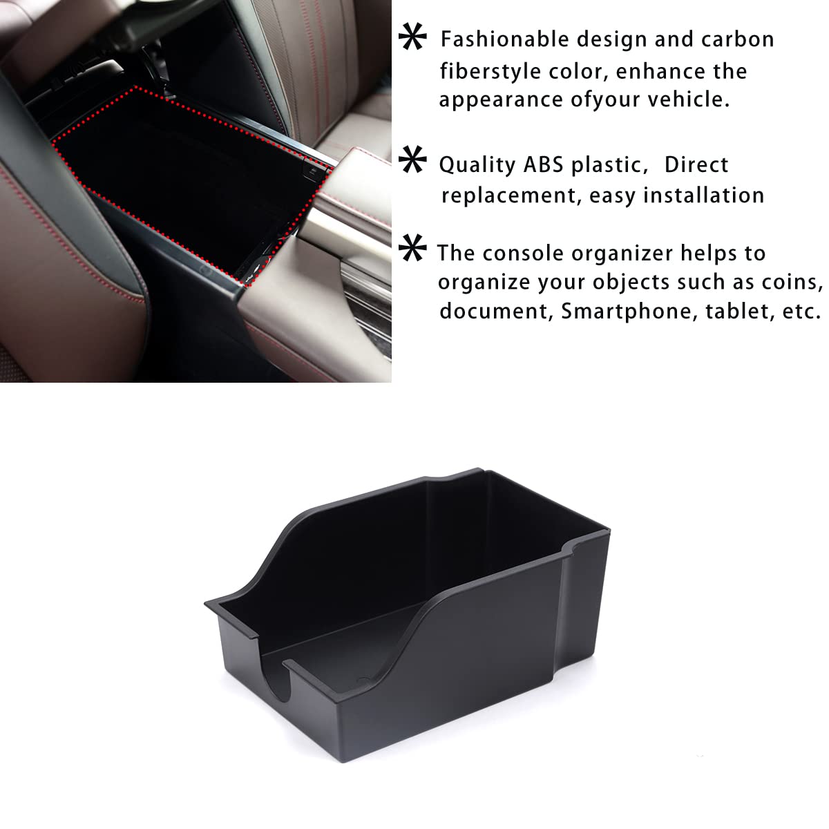 HAPPYHORSE Car Center Console Armrest Storage Box Organizer Compatible with Lexus RX 2015-2021 Models - Interior Accessories for Enhanced Organization & Style