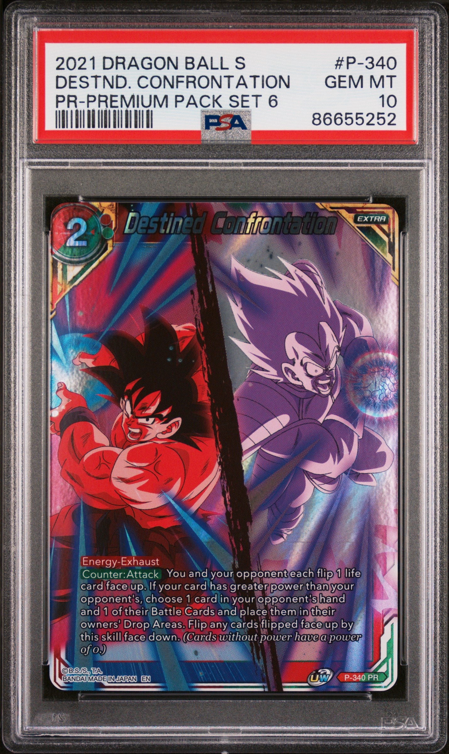 2021 Dragon Ball Super Destined Confrontation #P 340 PSA 10 Graded Trading Card - Perfect for Collectors, Anime Fans & Investment - Ideal for Display, Gifts & Tournaments