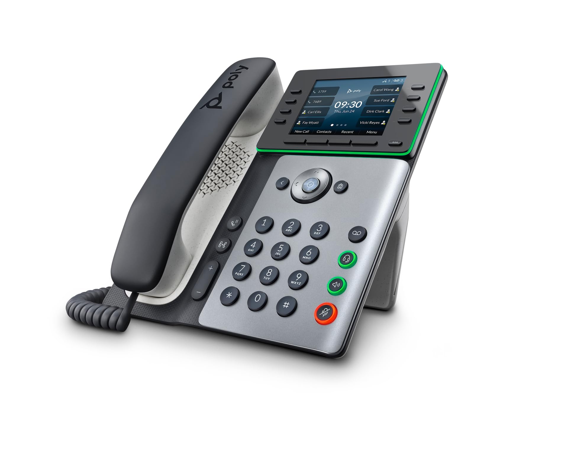 Poly Edge E350 IP Desk Phone (Plantronics + Polycom) – Easy Setup with Wi-Fi – 8-Line Keys for 32 Lines – Bluetooth for Mobile & Headset – Ideal for Office, Call Center & Remote Work