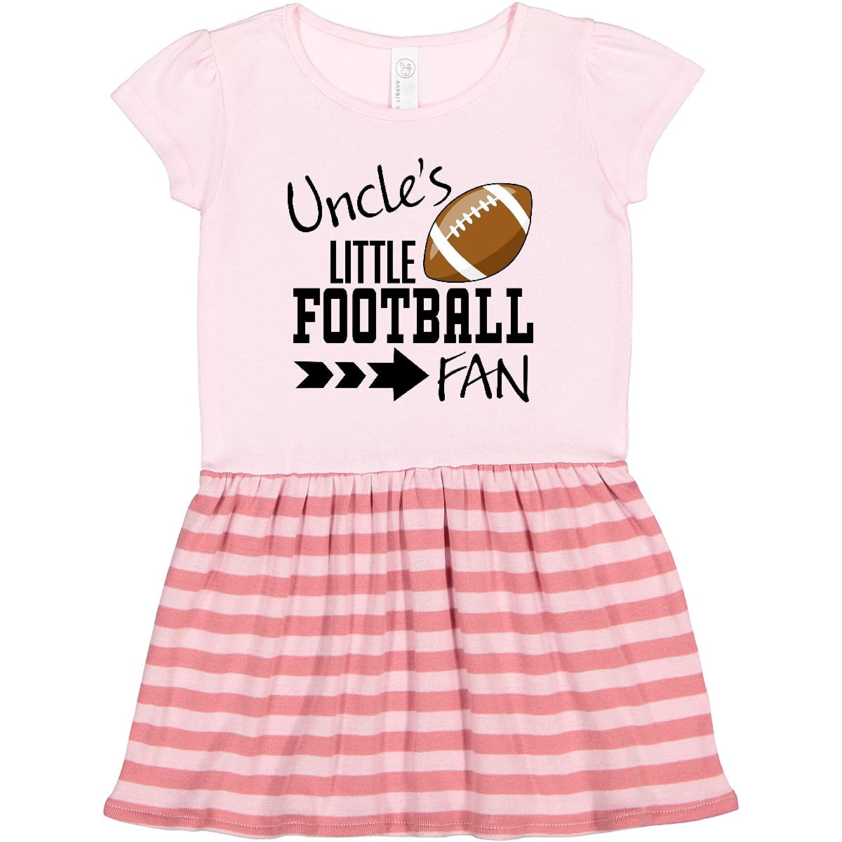 Inktastic Uncle's Little Football Fan Toddler Dress - Cute Baby Girl Outfit for Game Day, Birthday & Family Photos | Soft Cotton Toddler Clothes for Football Fans