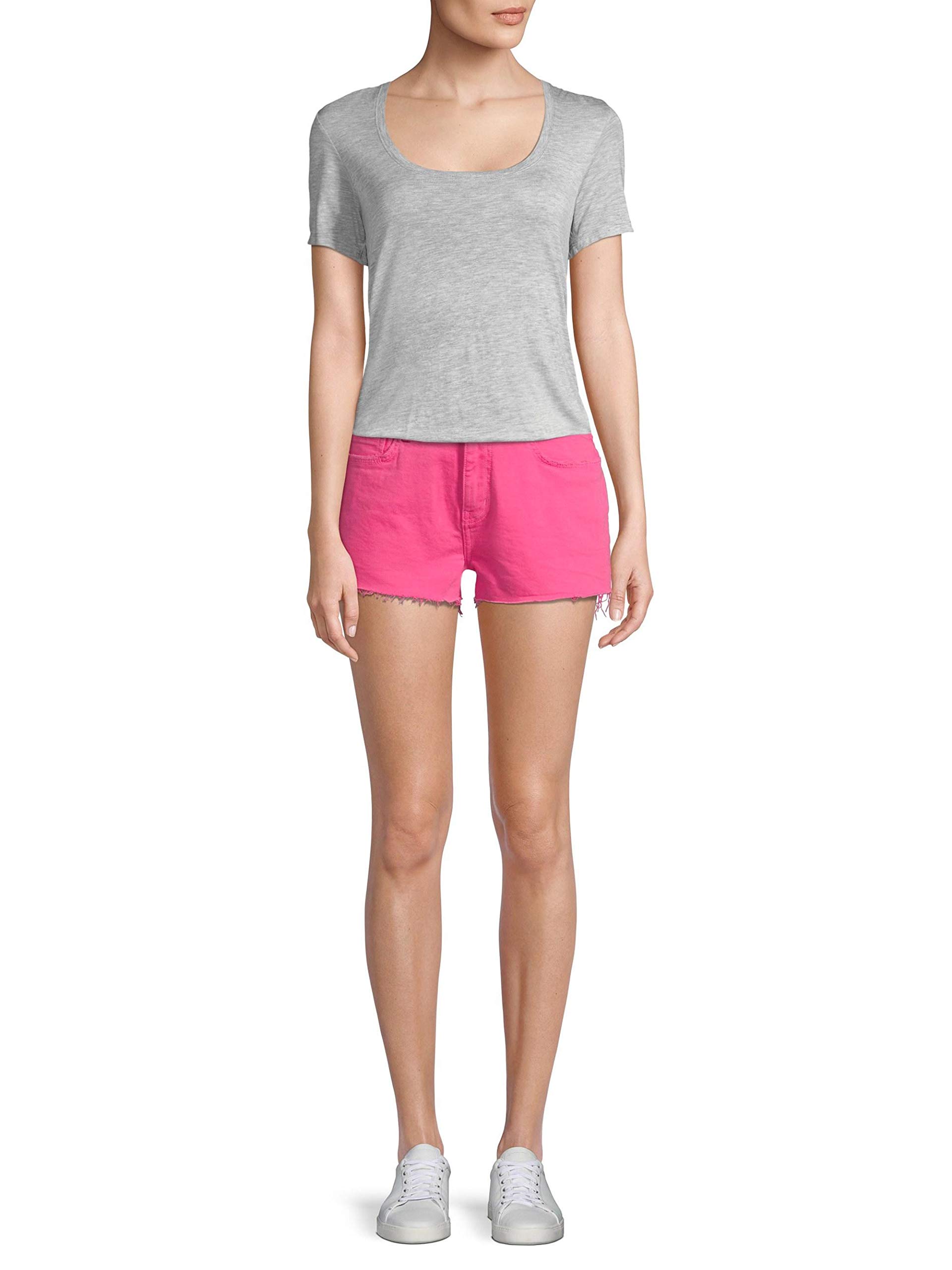 Current/Elliott The Boyfriend Cutoff Denim Shorts for Women - Fandango Pink Distressed High Waist Vintage Denim Shorts | Casual Summer Outfit, Beach Wear & Street Style Fashion
