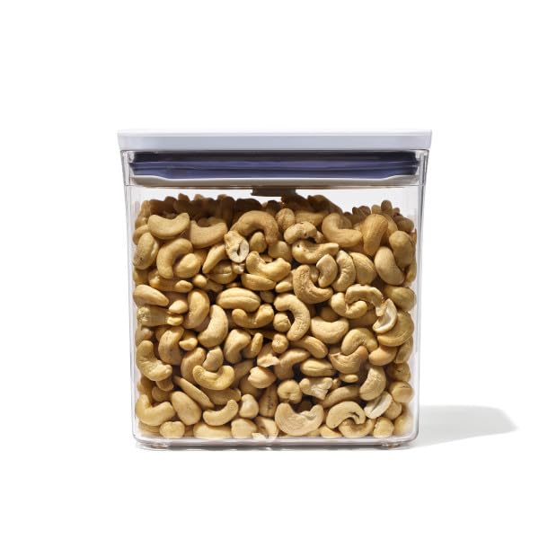 OXO Good Grips 1.7 Qt Airtight Food Storage Container - Clear Rectangle Kitchen Canister for Coffee, Flour, Sugar & Dry Goods | Pantry & Countertop Organization