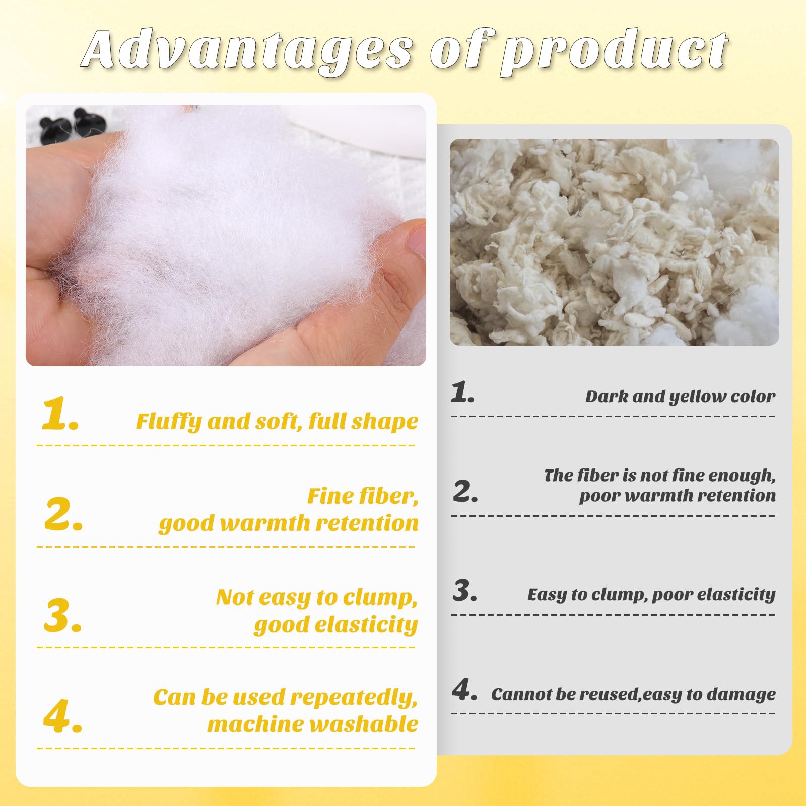 Polyester Fiberfill Stuffing 700g for Pillows & Stuffed Animals - DIY Craft & Home Decor