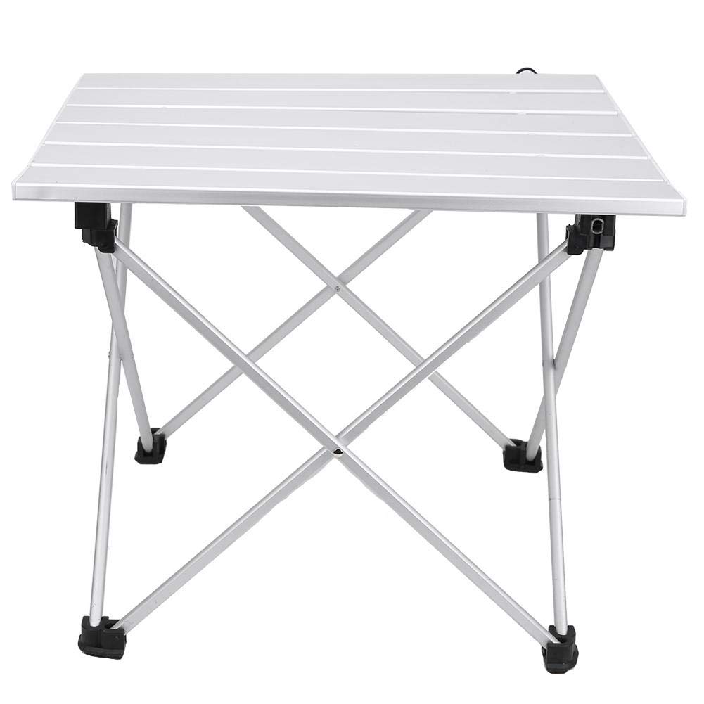 Yencoly Foldable Aluminum Alloy Desk - Portable Camping Table for Outdoor Cooking, Picnics & Travel (Silver) | Lightweight & Compact Design for Camping, Beach, BBQ & Tailgating