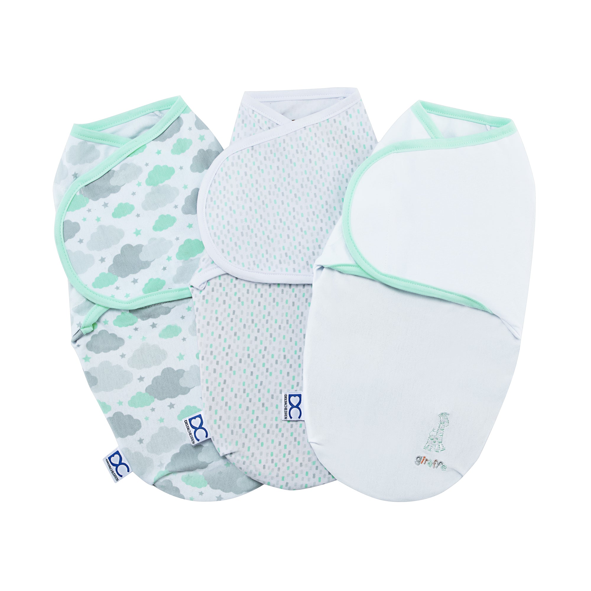Little Lambs Adjustable Swaddle Wrap - 3 Pack for Newborns 0-3 Months (7-14 lbs), Soft Baby Swaddle Blankets for Comfortable Sleep, Perfect for Nursery, Daycare & Travel